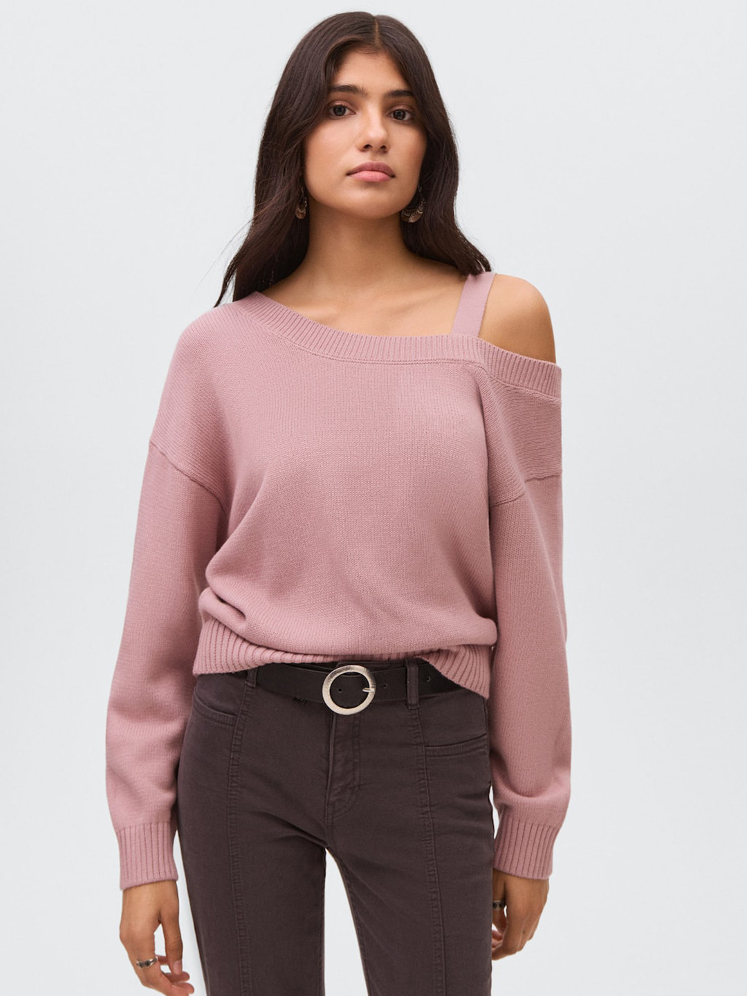 MANGO Girls Cotton Off-Shoulder Pullover