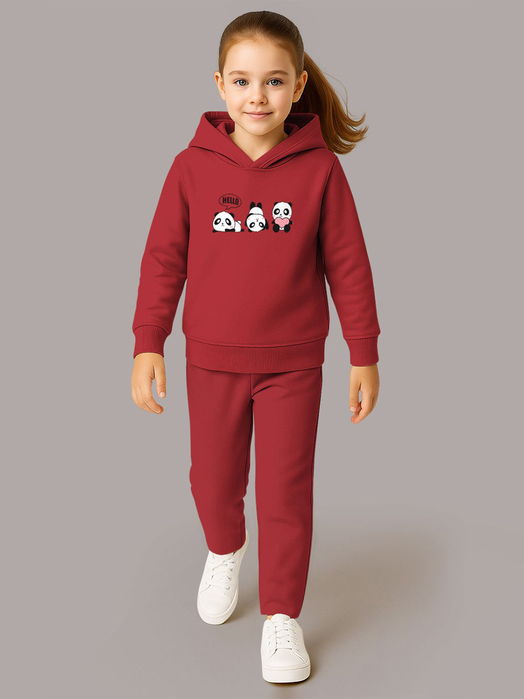 HELLCAT Girls Printed Hooded Sweatshirt With Trouser