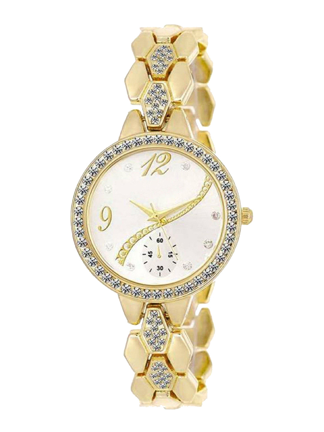 Miss Perfect Women Embellished Dial & Bracelet Style Straps Analogue Watch q149