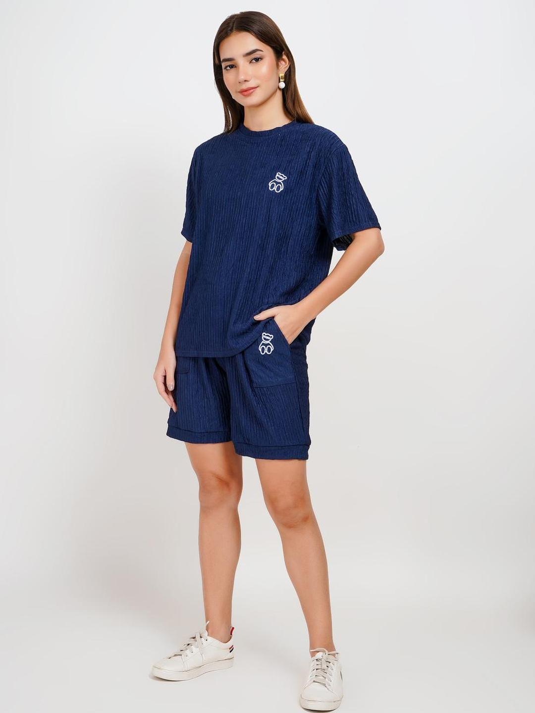 Stem Rope Round Neck Short Sleeves Co-Ords