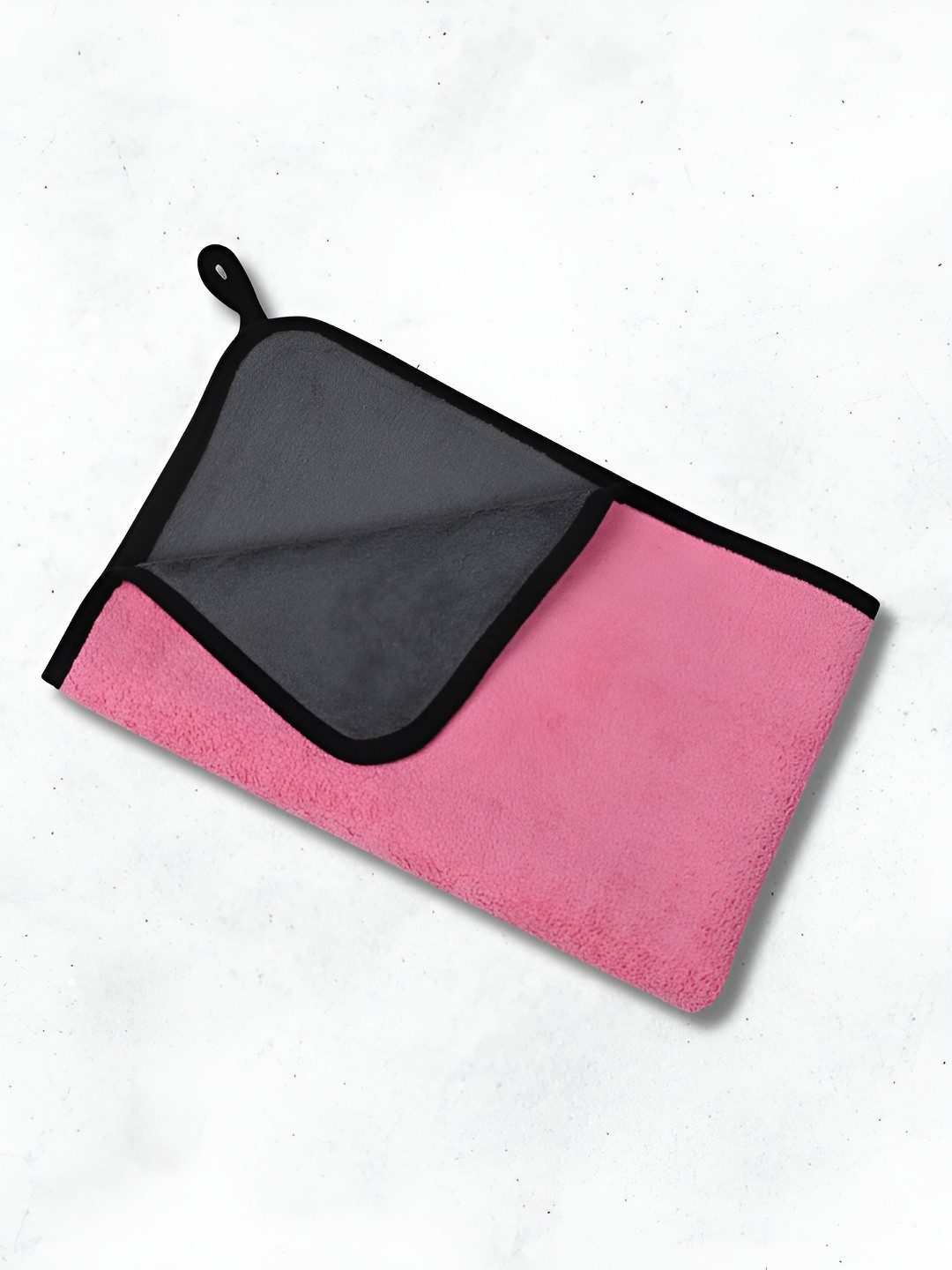 Fezora Pink & Black Microfiber Cleaning Cloth