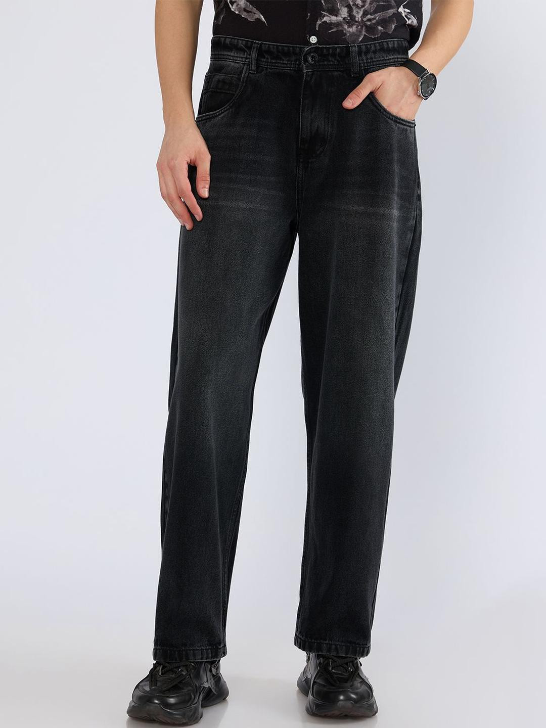Espanshe Men Mid-Rise Light Fade Pure Cotton Super Baggy Jeans