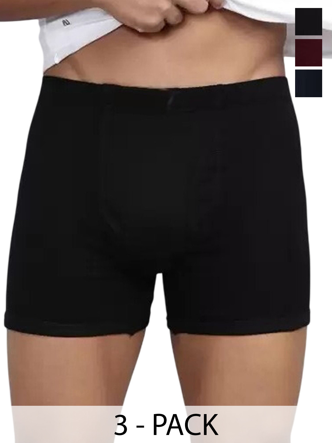 CAVENDERS Pack Of 3 Mid-Rise Basic Briefs A18-BRIEF--BL,M,BK-3-85