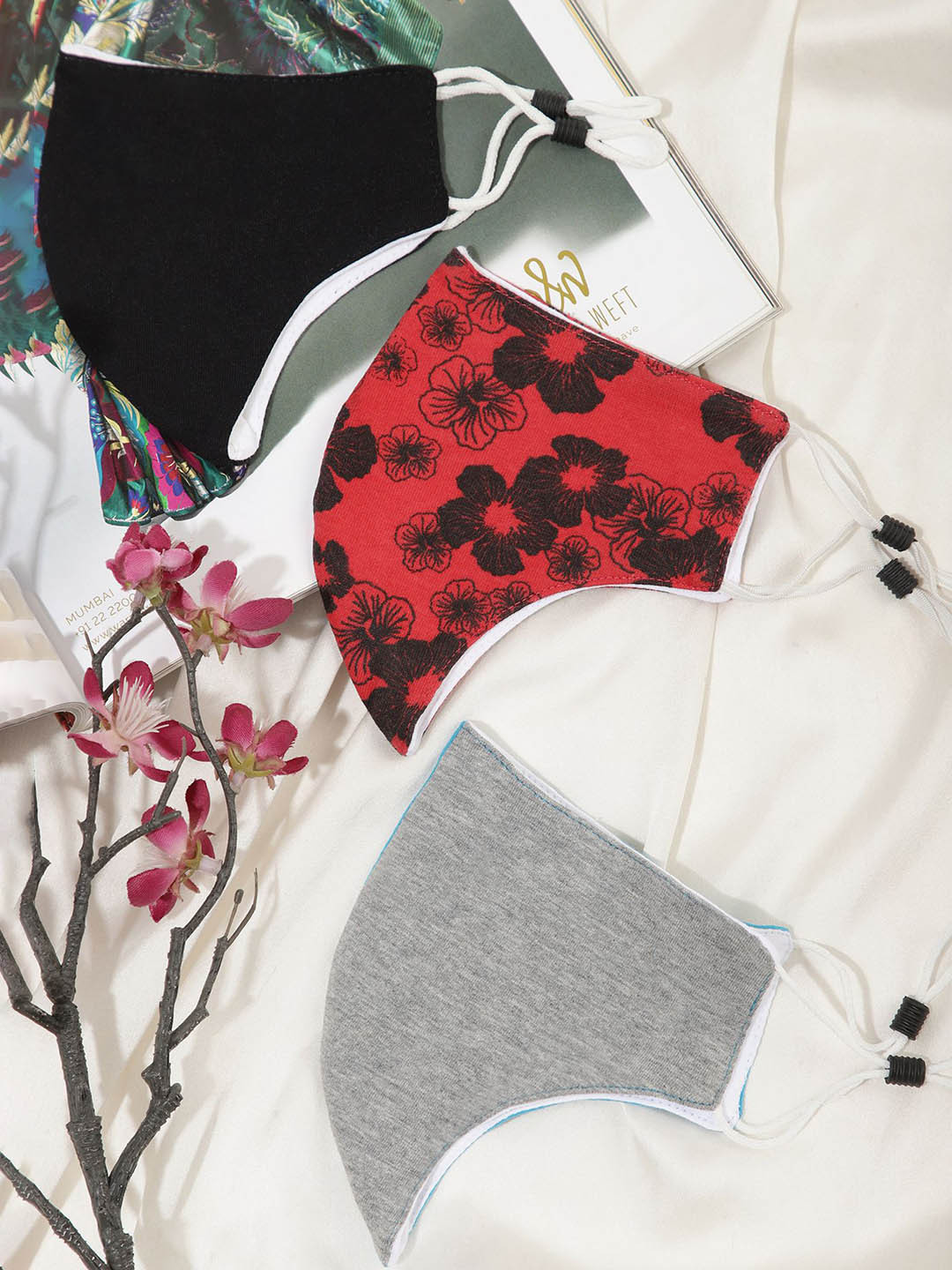 LULU & SKY Women Pack Of 3 Printed Reusable Outdoor Masks