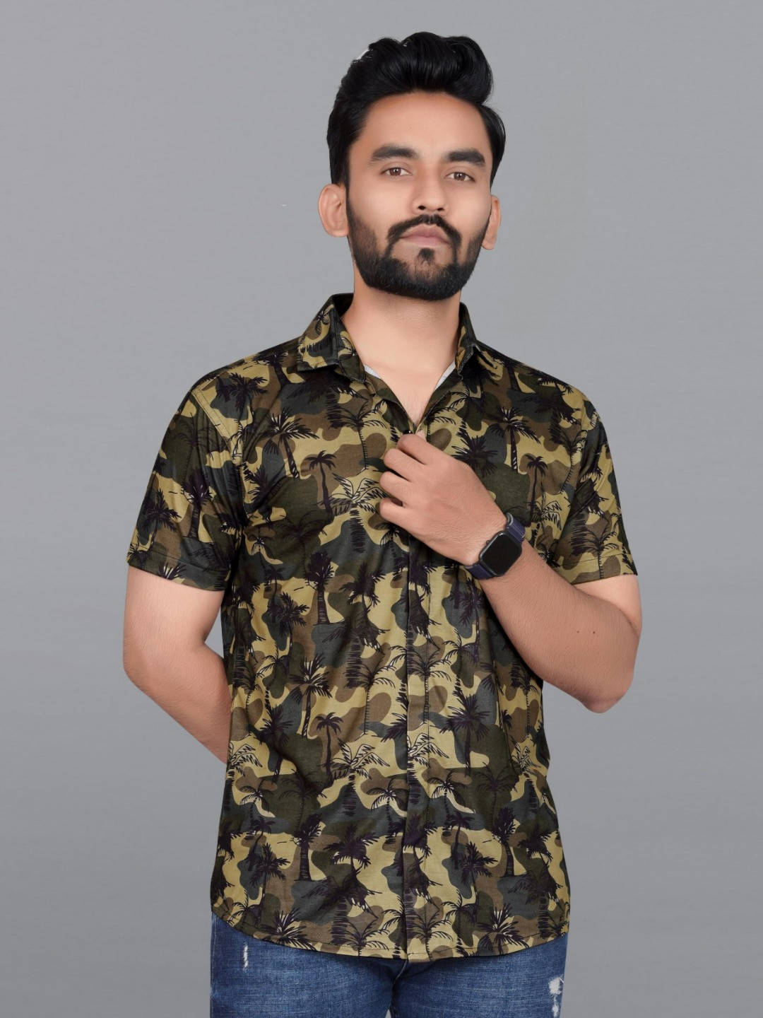 ROAD RIDER Men Camouflage Printed Polo Collar T-shirt