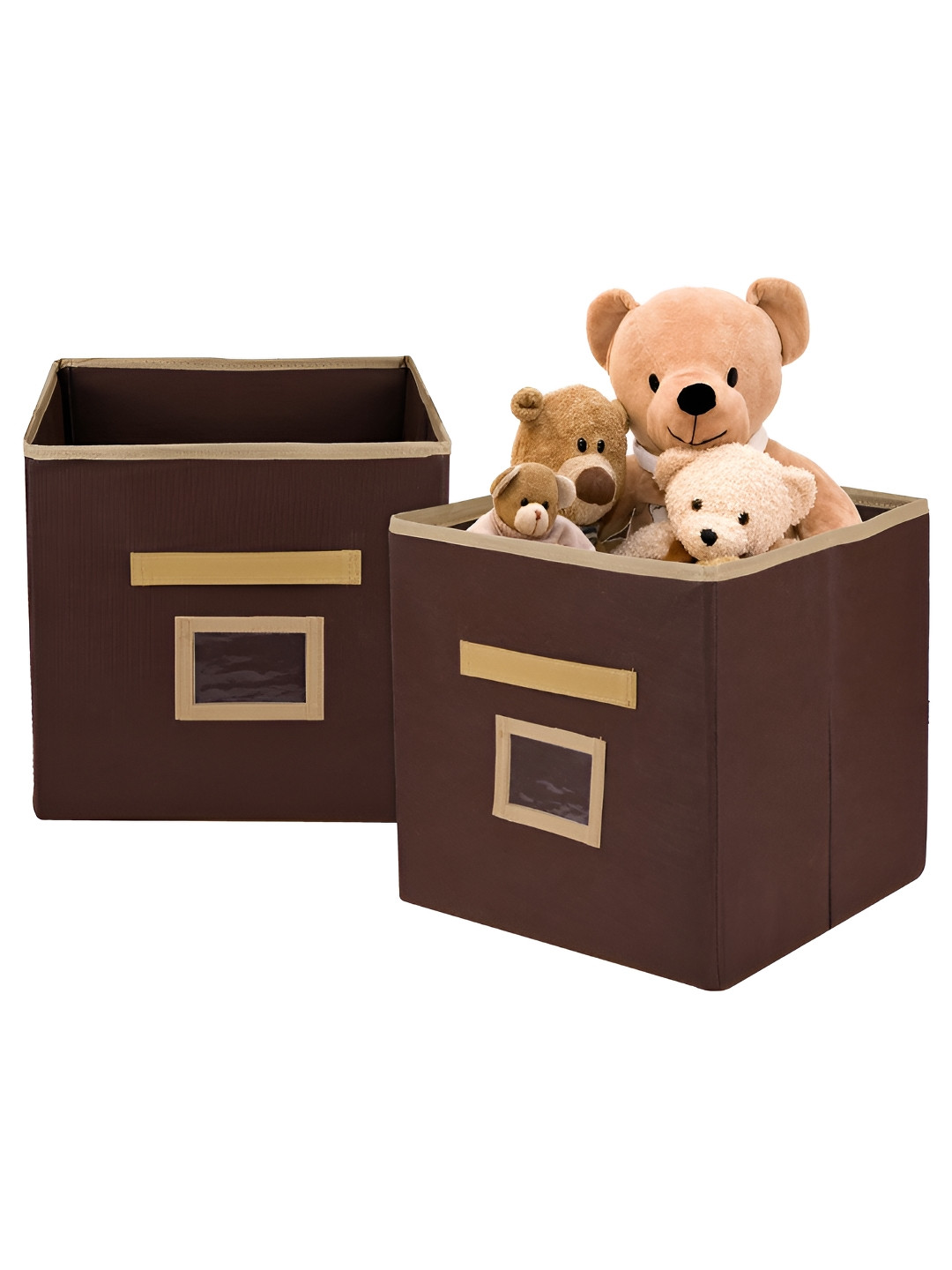 Aura Brown & Beige 2 Pieces Multi-Utility Box Organisers