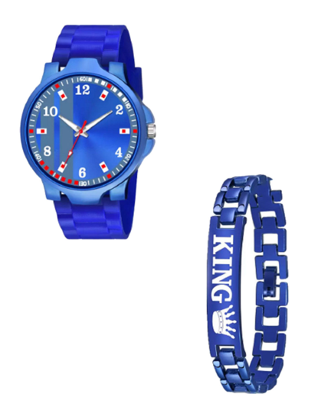 Miss Perfect Unisex Embellished Bracelet & Analogue Watch Gift Set AC164