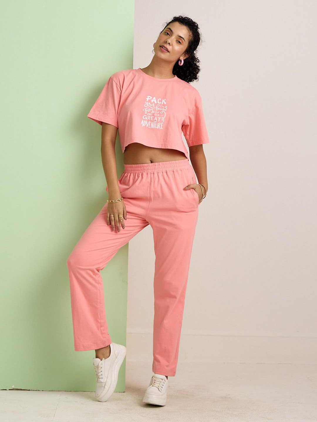 AVOCADO Women Typography Printed Cotton Regular Crop Top