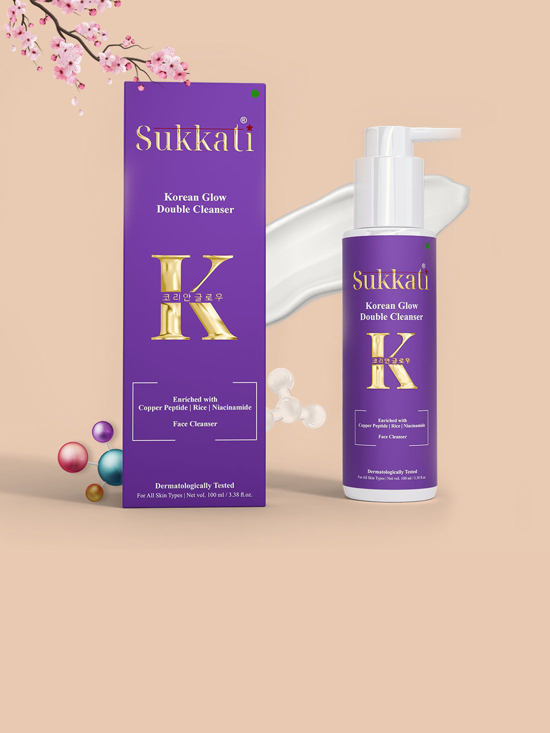 Sukkati Korean Glow Double Cleanser Enriched With Rice - 100ml