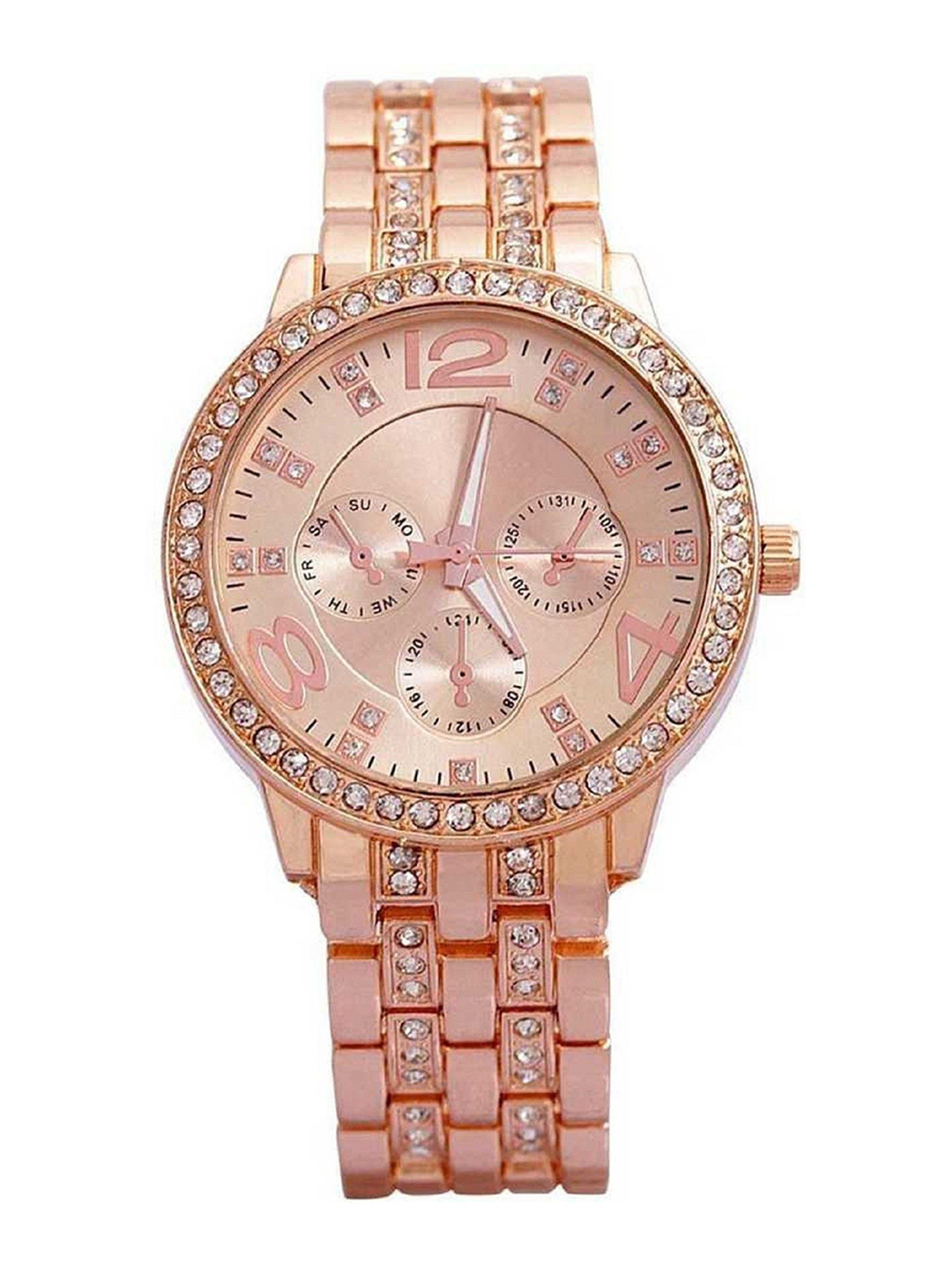 Miss Perfect Women Embellished Round Dial Analogue Watch ni469