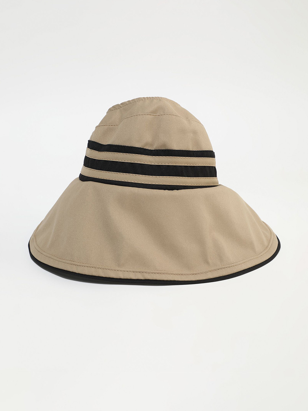 LULU & SKY Women Khaki Striped Sun Hat