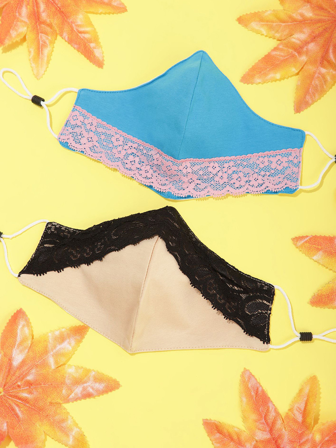 LULU & SKY Women Pack Of 2 Self-Design Reusable Outdoor Masks