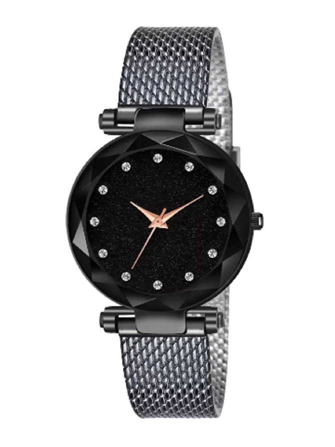 Miss Perfect Unisex Embellished Dial & Textured Straps Analogue Watch jk_864