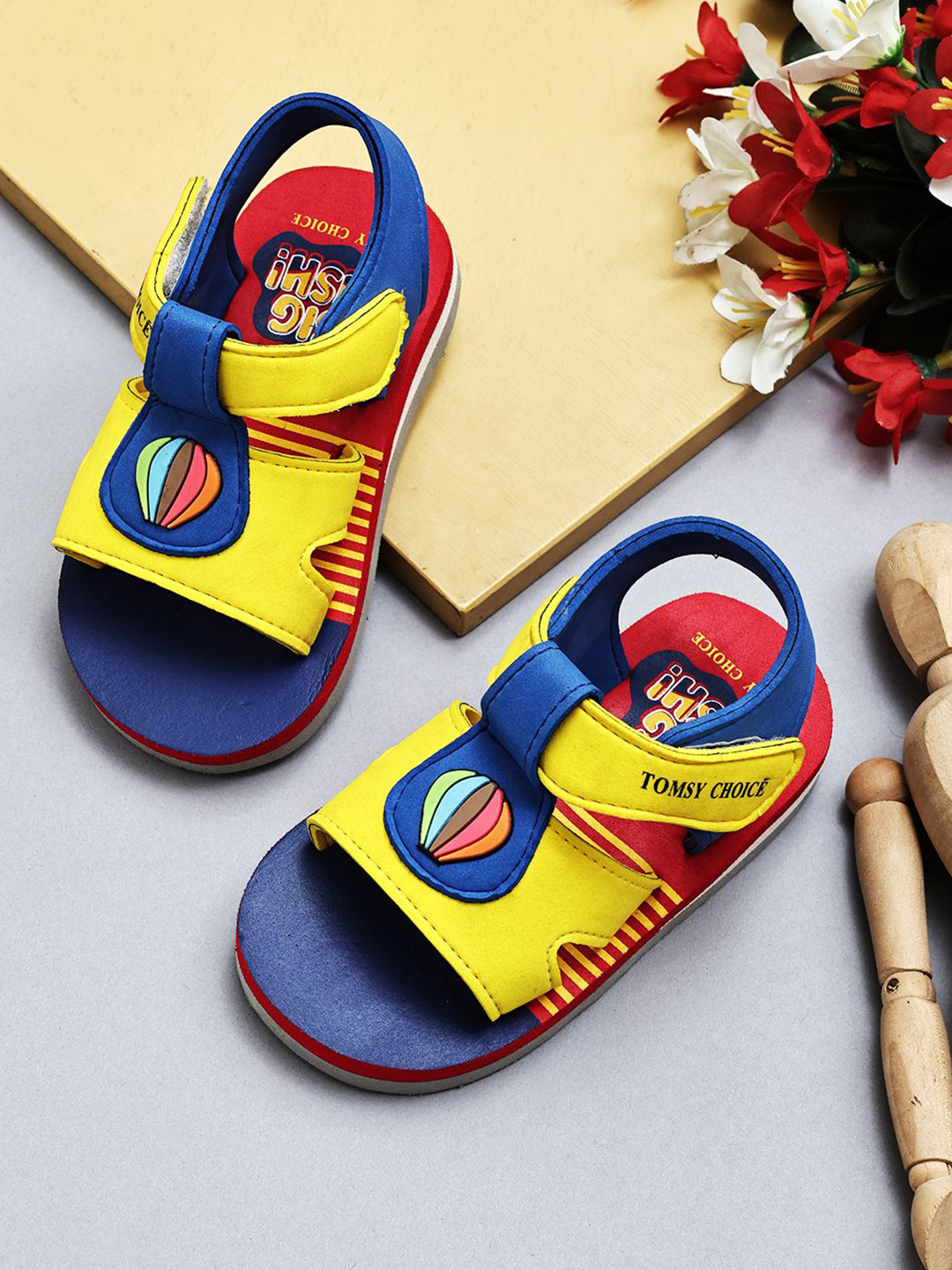 TOMSY CHOICE Unisex Kids Printed Sandals With Balloon Patch