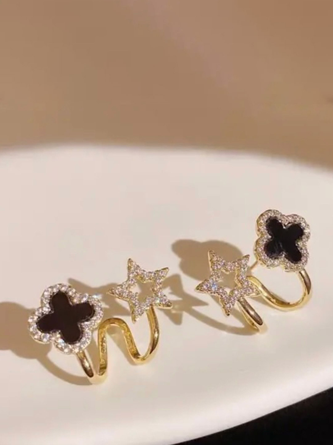 SKORPIO Artificial Stones Studded Korean Star Shaped Studs