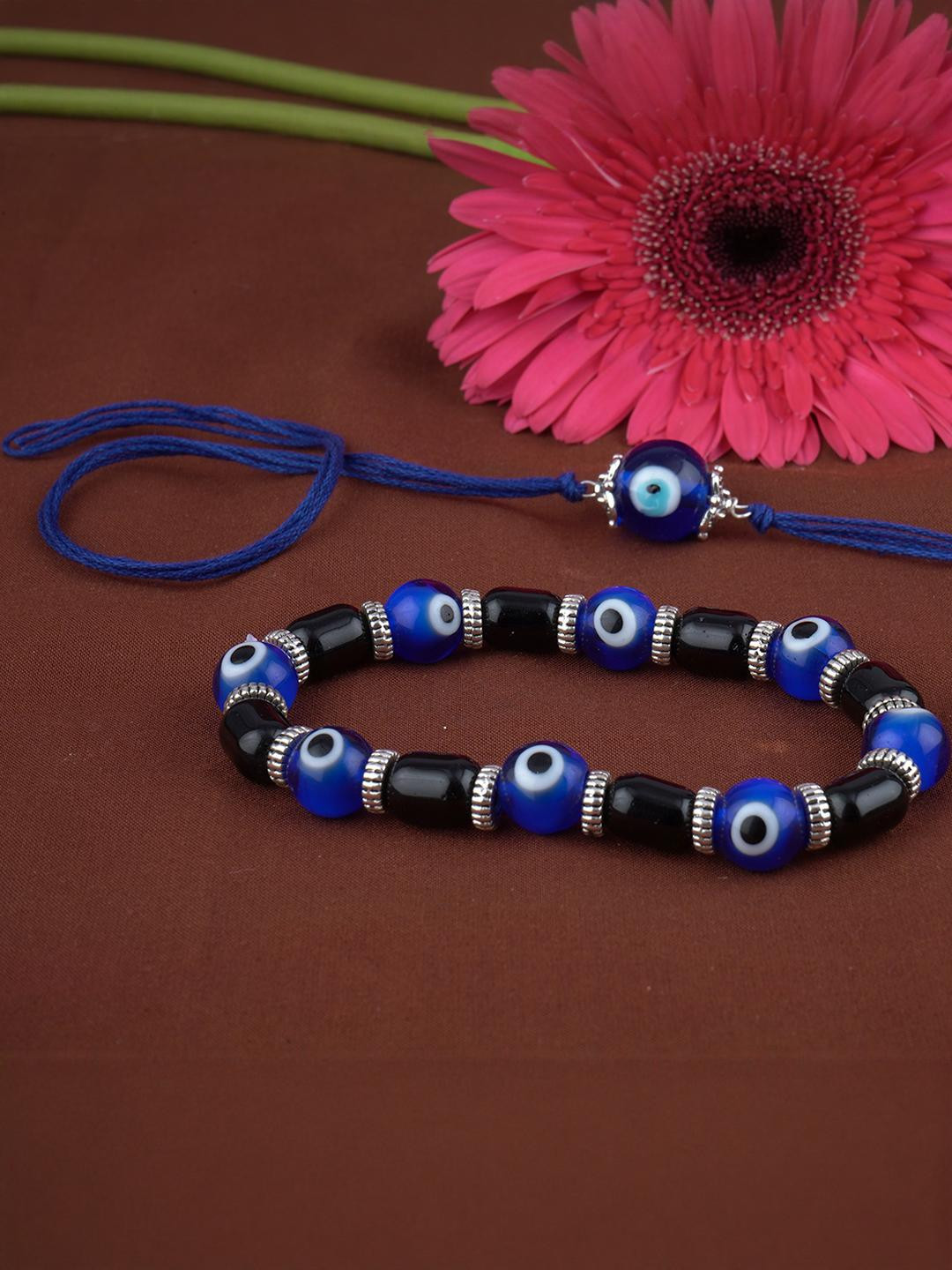 JFL - JEWELLERY FOR LESS Unisex Black Plastic Artificial Beads Bracelet