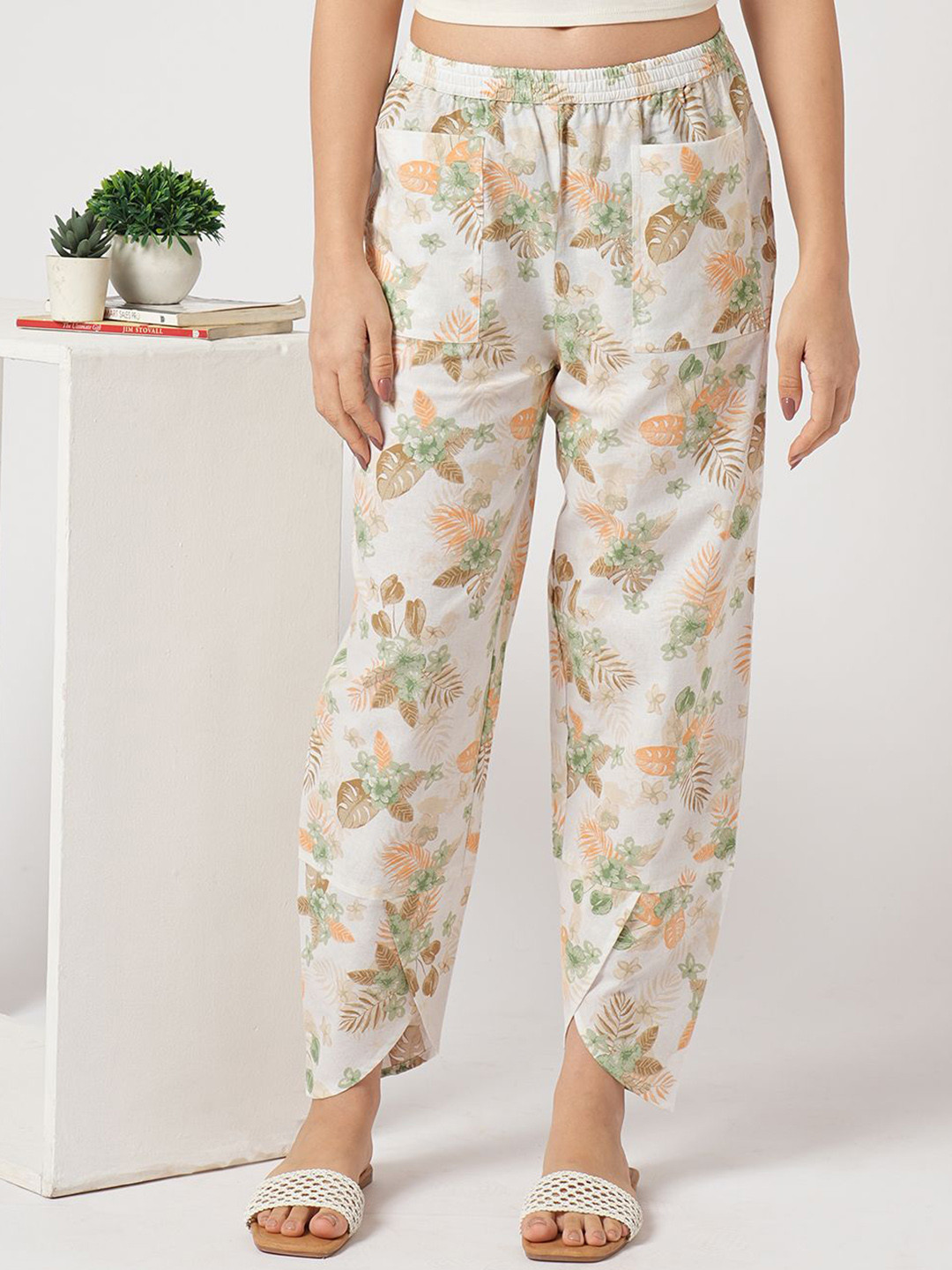 Mystere Paris Women Botanical Bloom Aesthetic Printed Comfy Lounge Pants