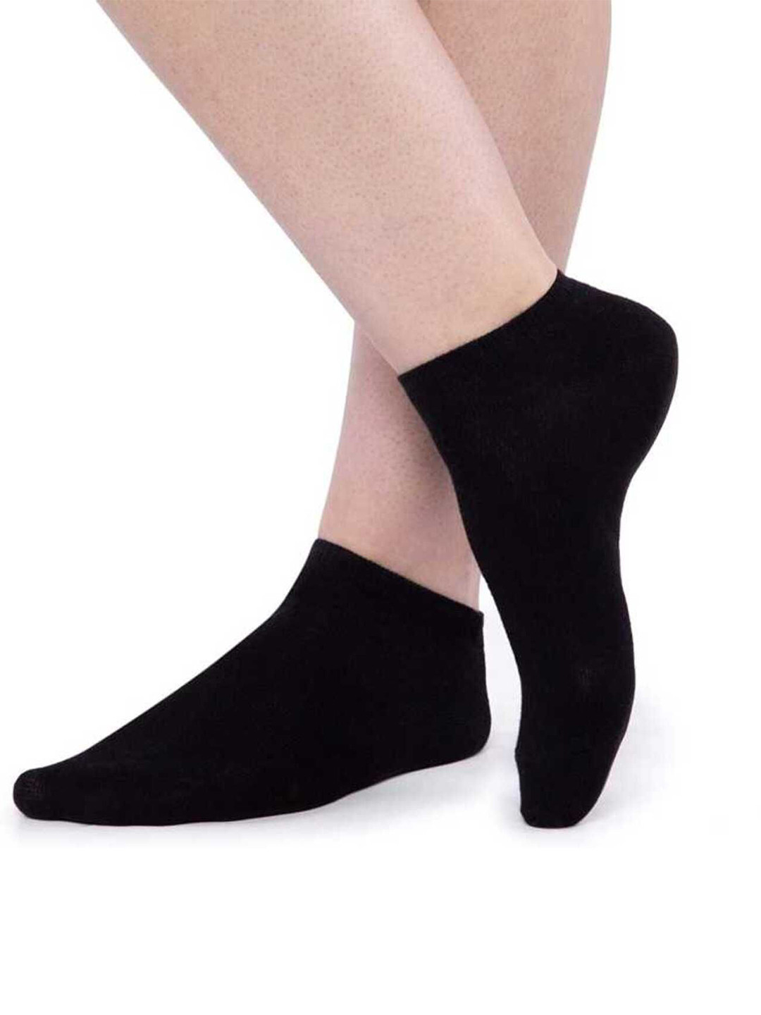 Akeeta Black Lycra Plain Ankle Socks