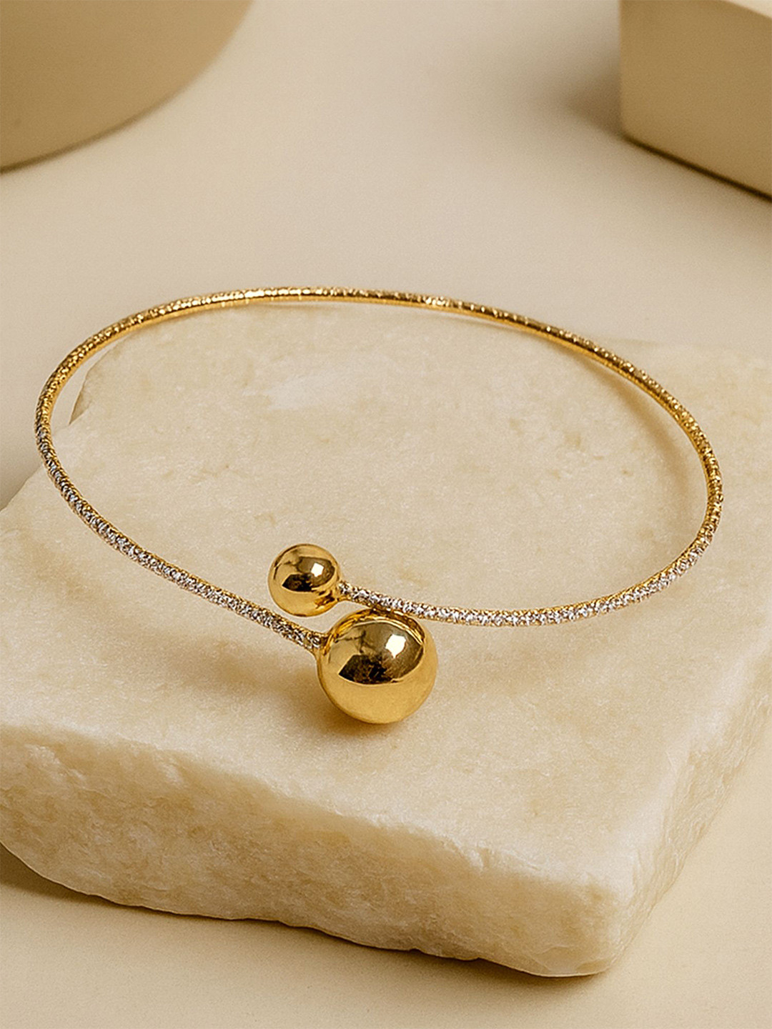 Bohey by KARATCART Gold-Plated Crystal Studded Statement Necklace