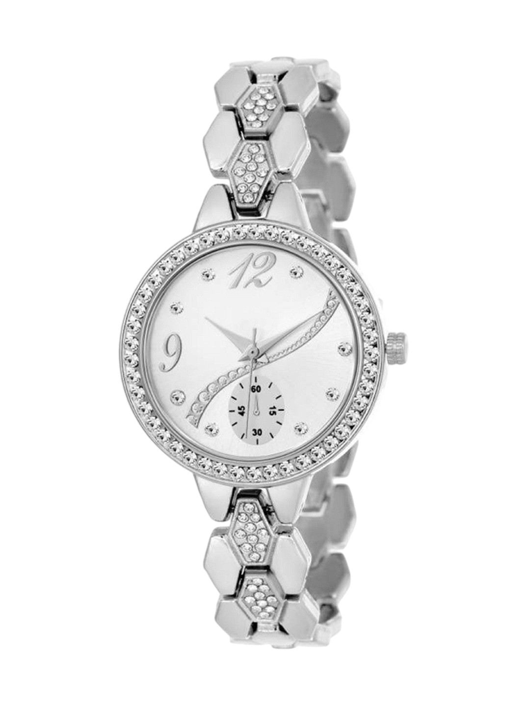 Miss Perfect Women Embellished Dial & Bracelet Style Straps Analogue Watch t8