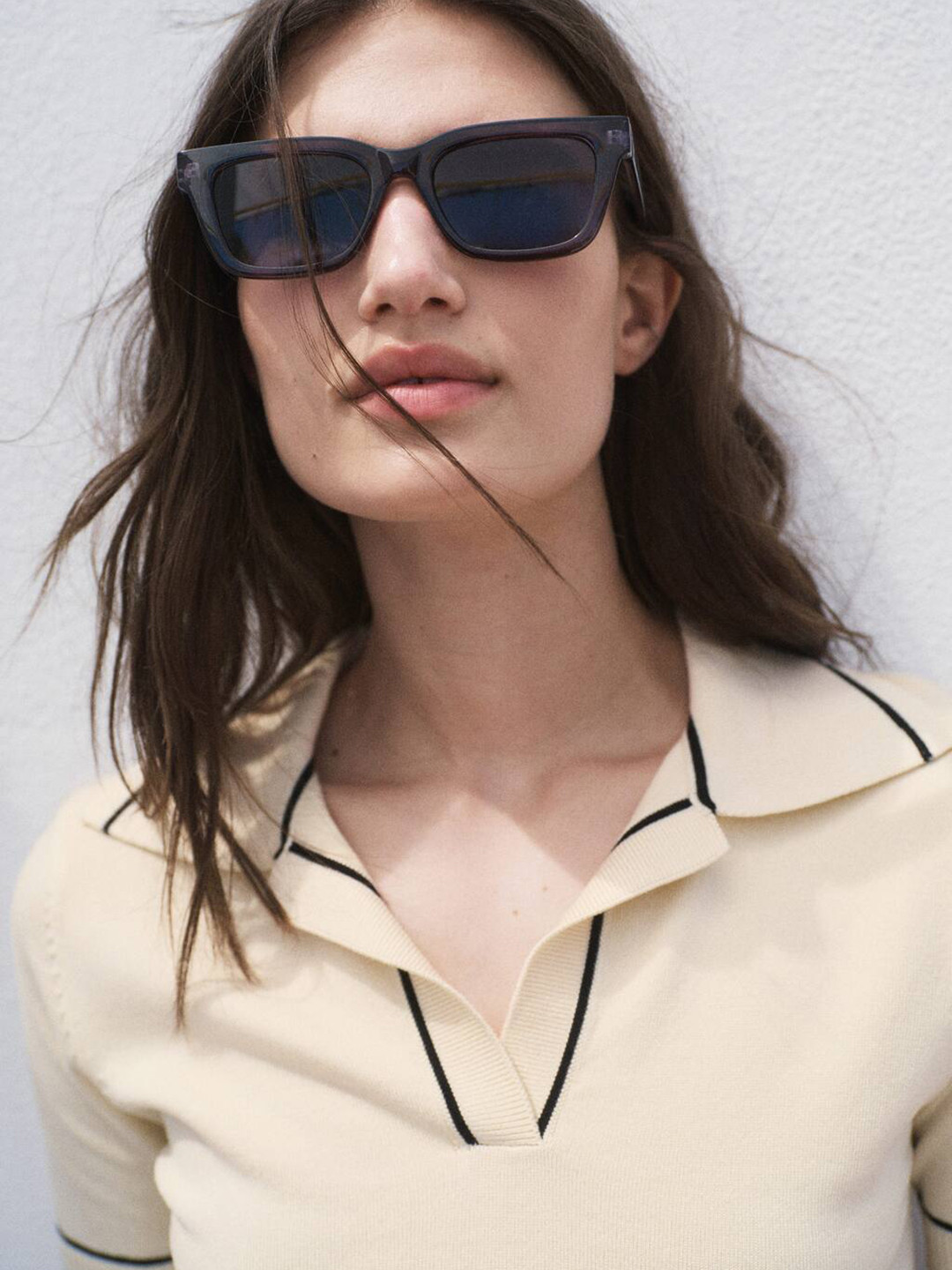 MANGO Polo Collar Knitted Top