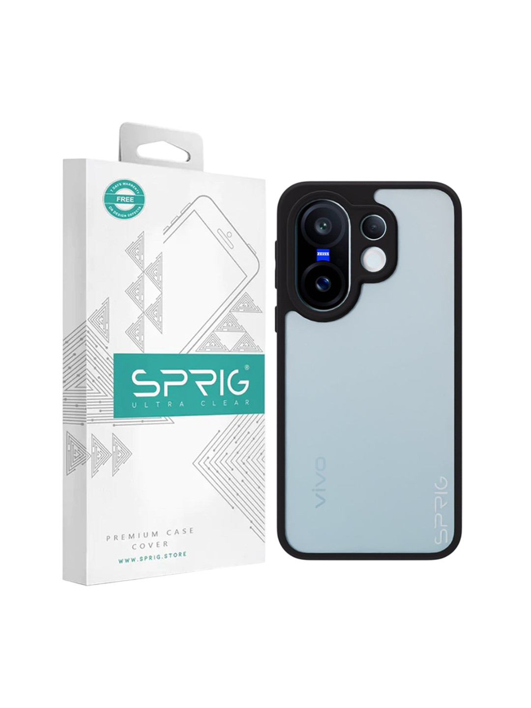SPRIG Vivo X200 FE Matte Black Transparent Back Cover