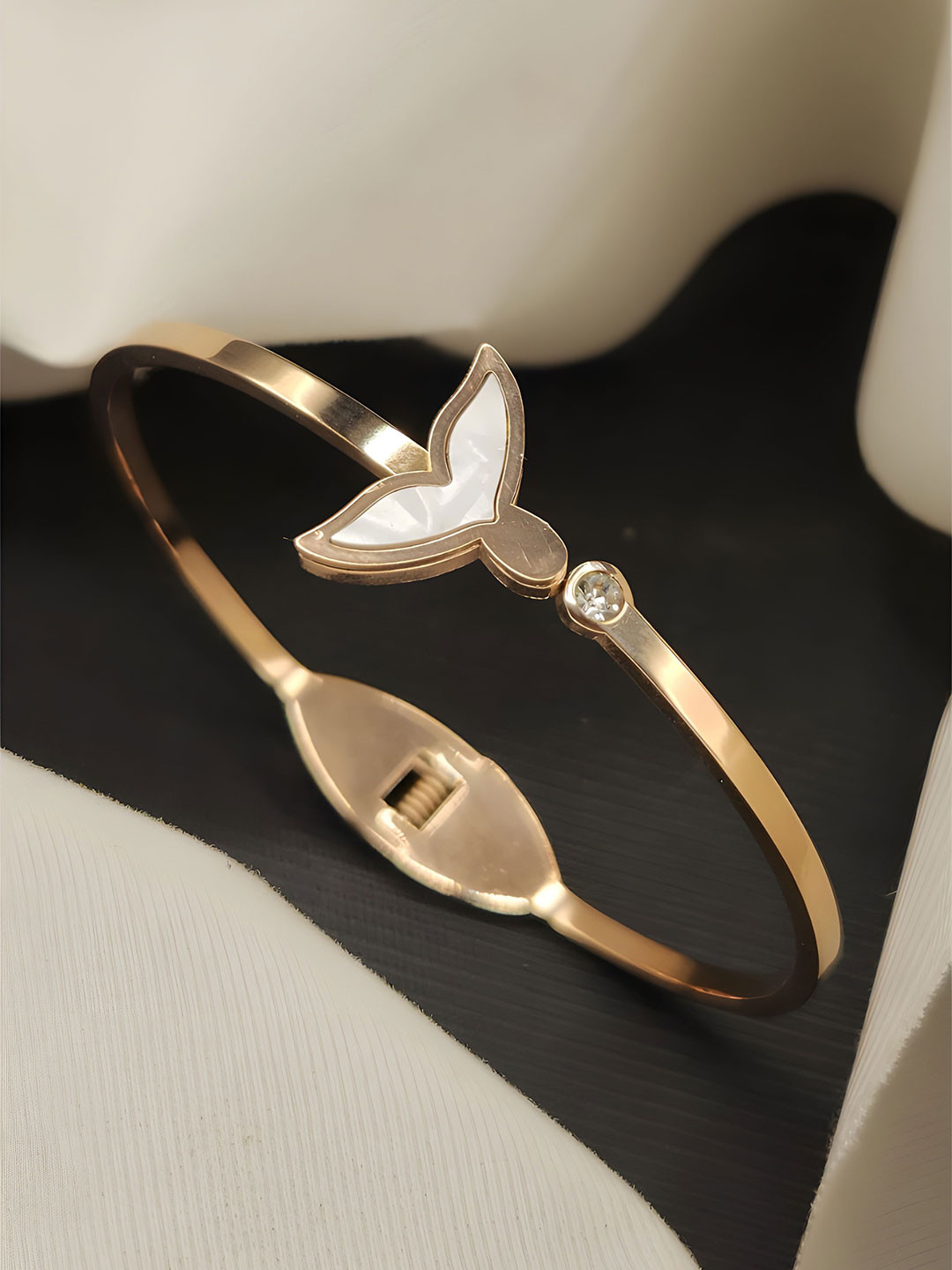 SV FANCY BANGLES Stainless Steel Gold-Plated Kada Bracelet