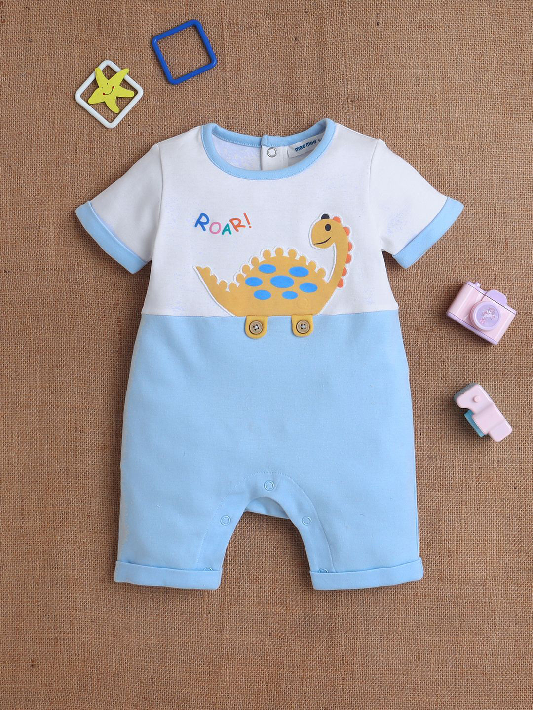 MeeMee Mint Infants Printed Cotton Romper