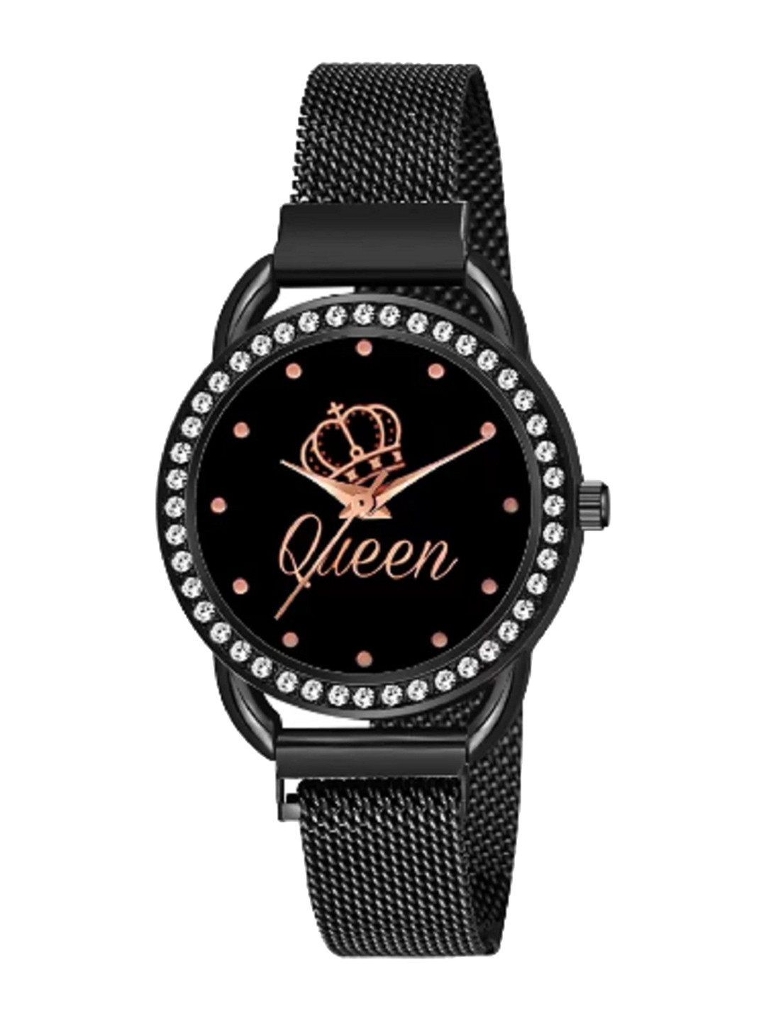 Miss Perfect Unisex Embellished Dial & Bracelet Style Straps Analogue Watch DF76