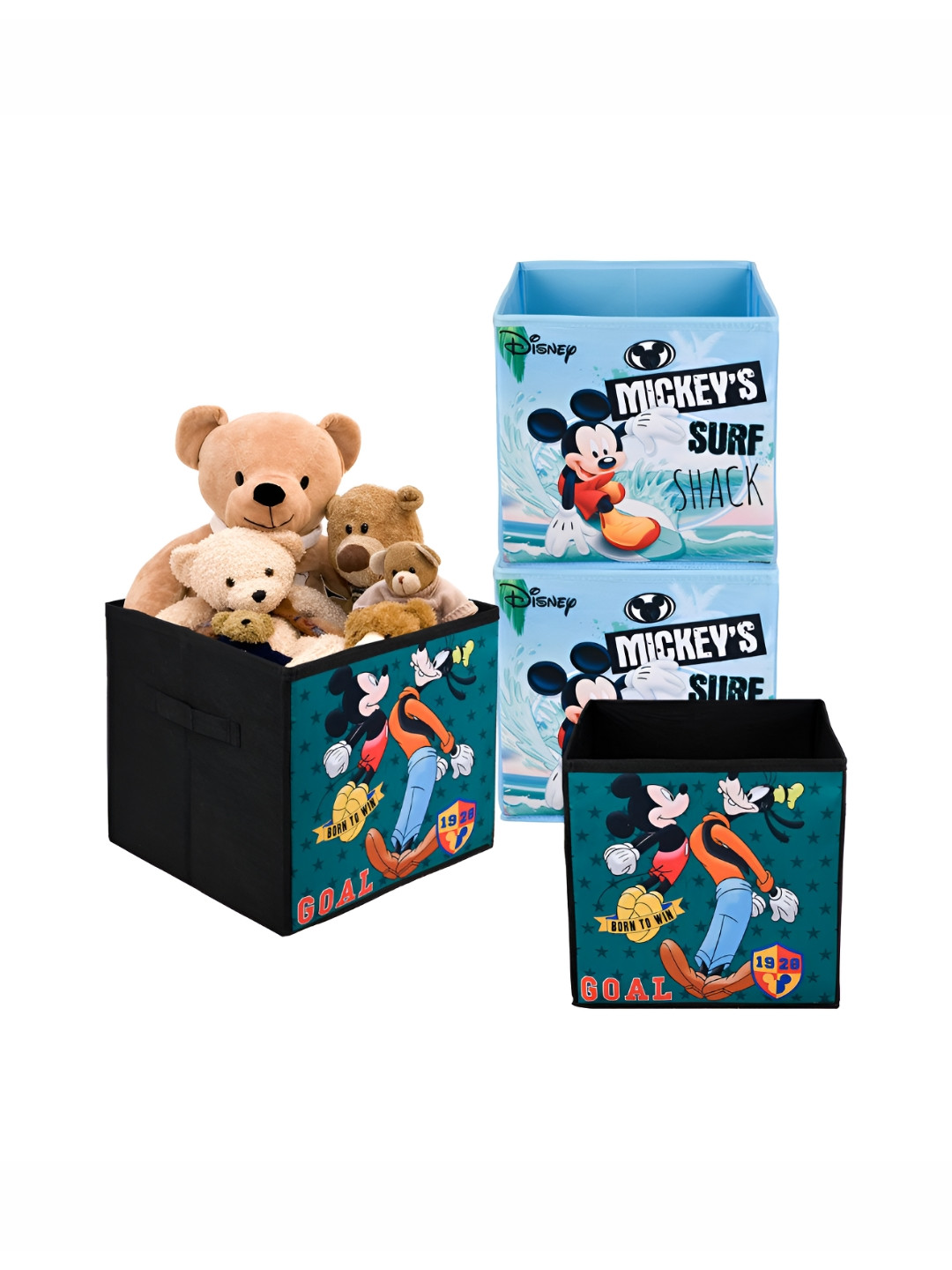 Aura Black & Blue 4 Pieces Disney Printed Multi-Utility Organisers