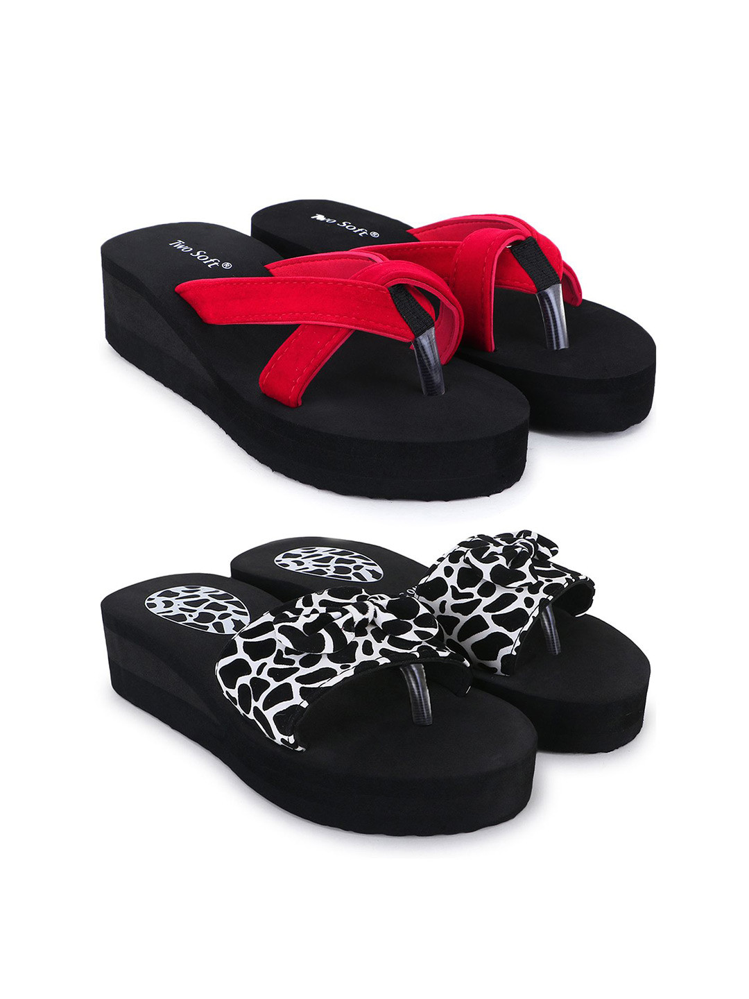 TWO SOFT Women Open Toe Flatform Heel Sandals