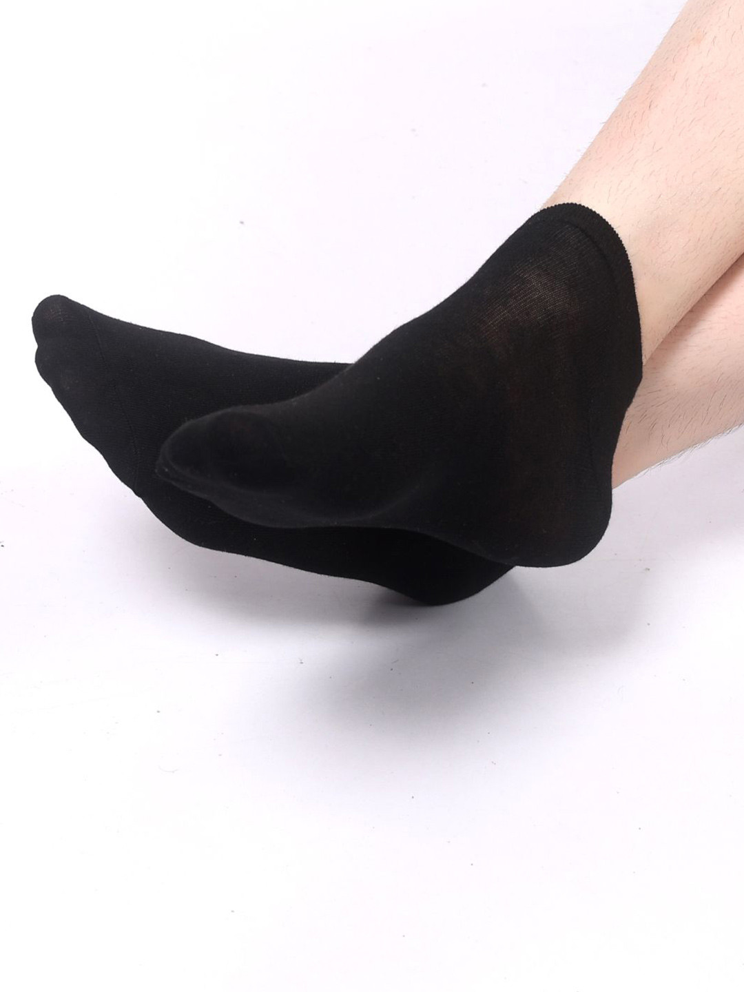 SACHIVA FASHION Unisex Black Pack Of 2 Cotton Solid Ankle Socks