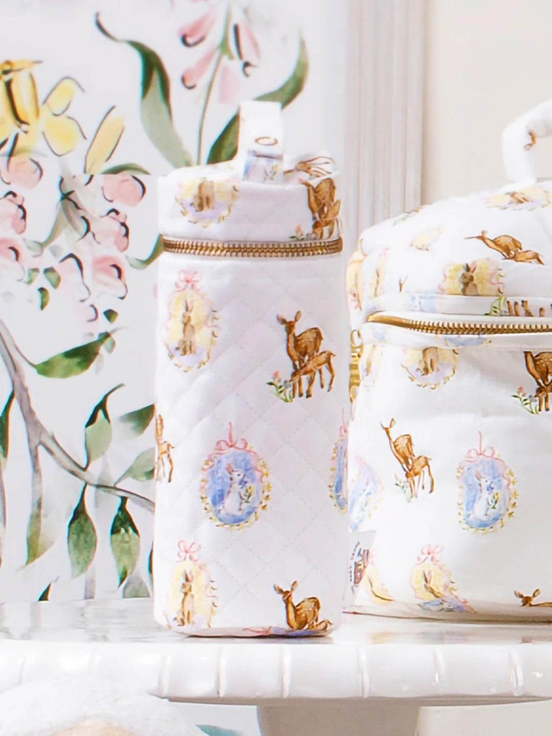 THE BABY TRUNK Infant Deer Print Egyptian Cotton Bottle Cover Large- 260ml