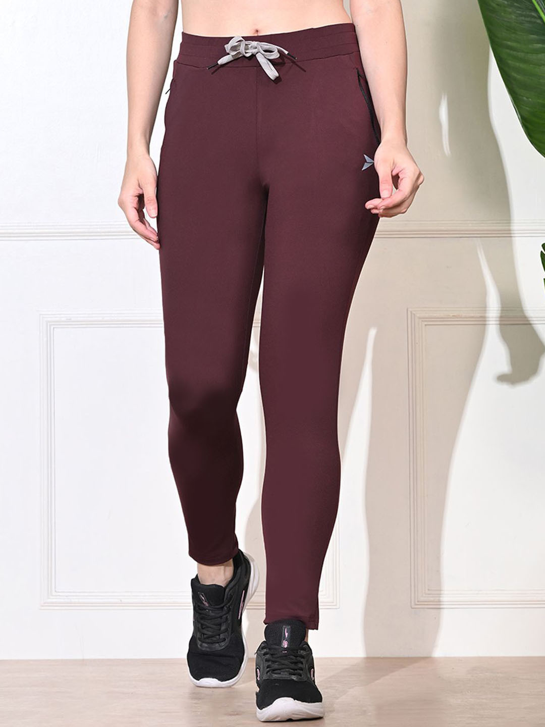 FITINC Women Antimicrobial High-Rise Ankle-Length Gym Tights with Two Side Zipper Pockets