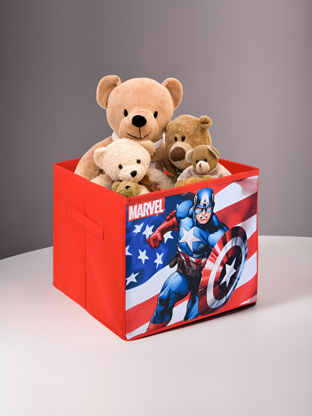 Aura Red & Blue Captain America Printed Storage Box Organiser
