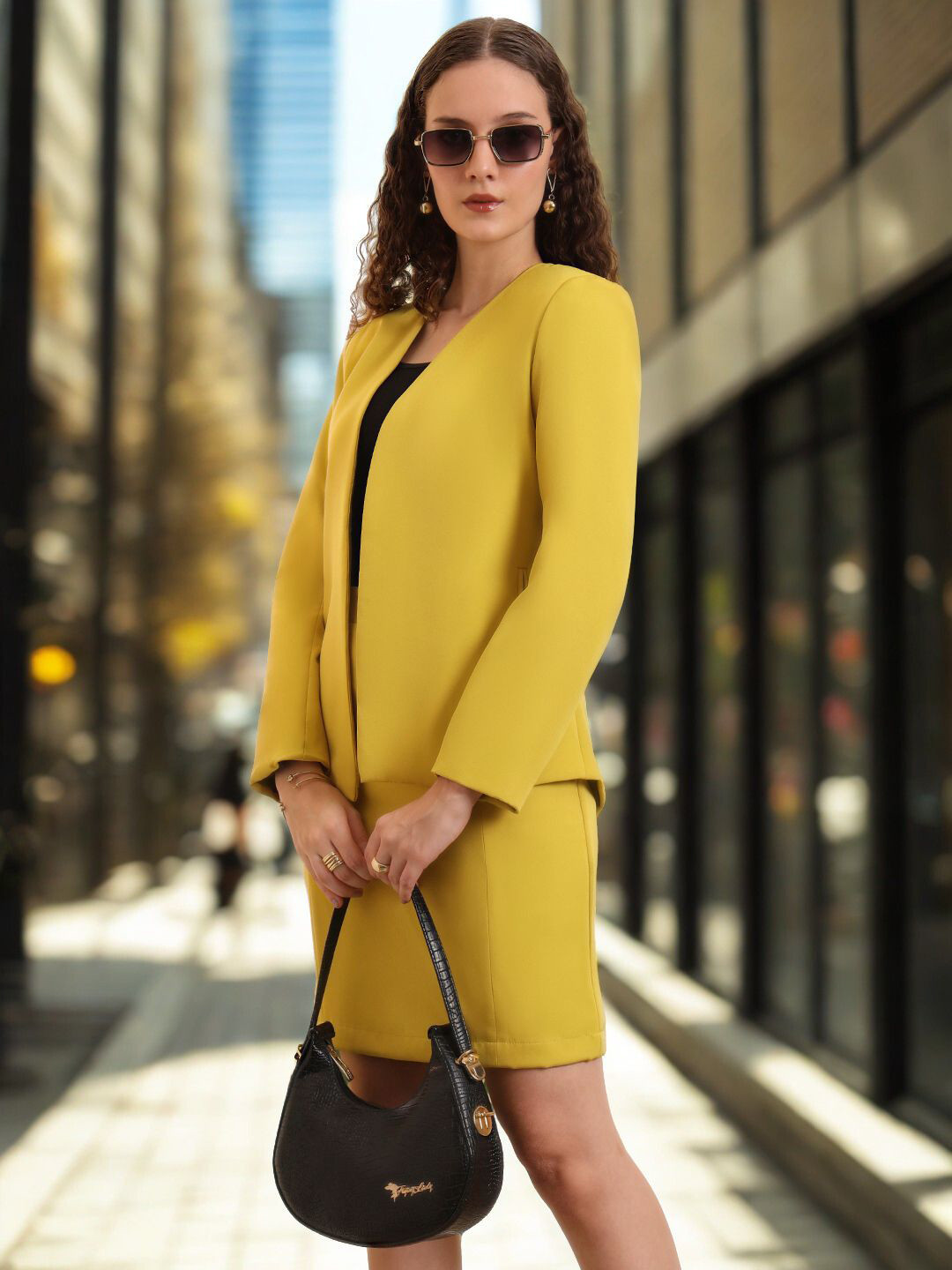 BRINNS Collarless Blazer With Skirt