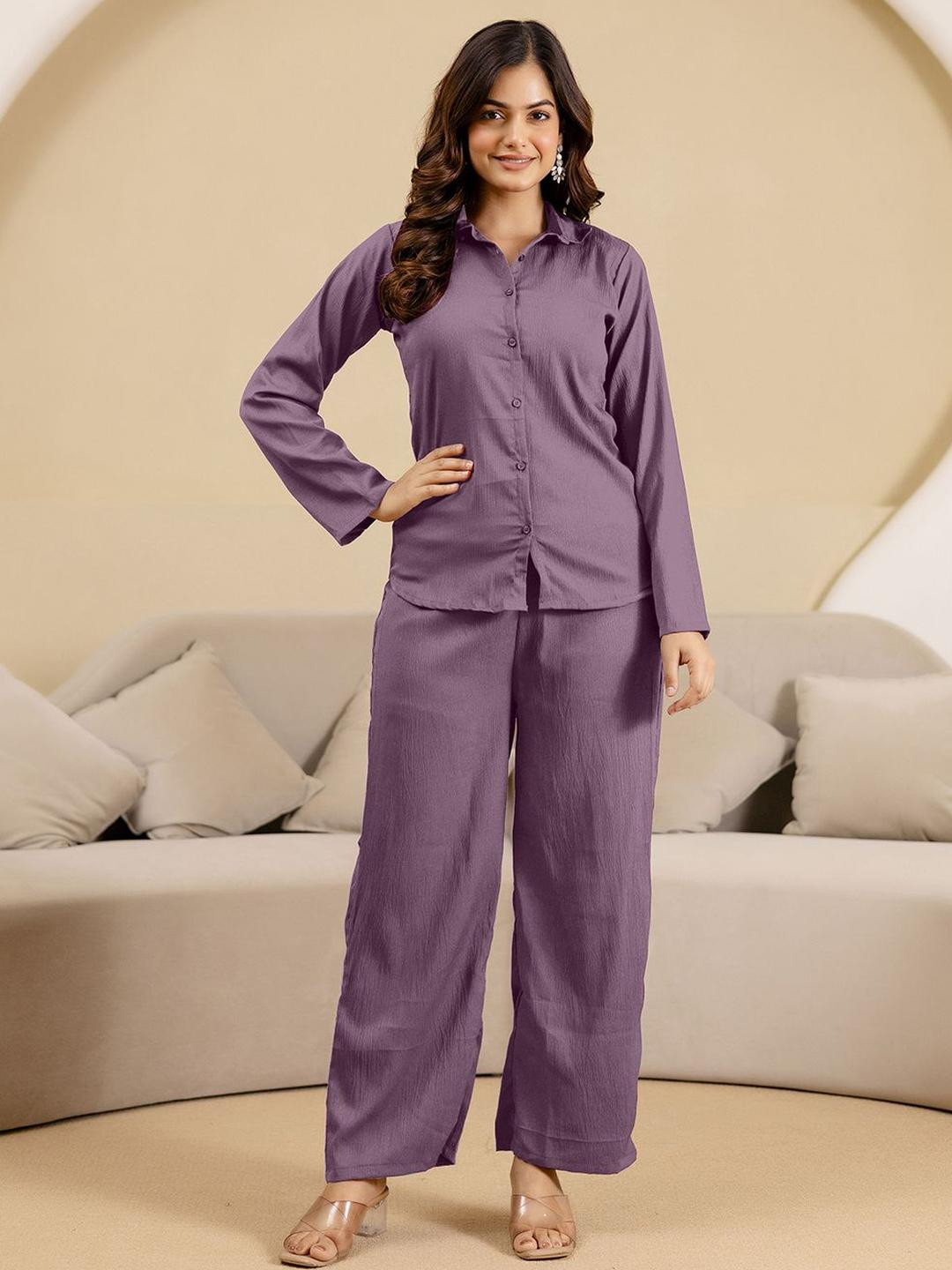 Trendmalls Women Shirt With Trousers Co-Ords