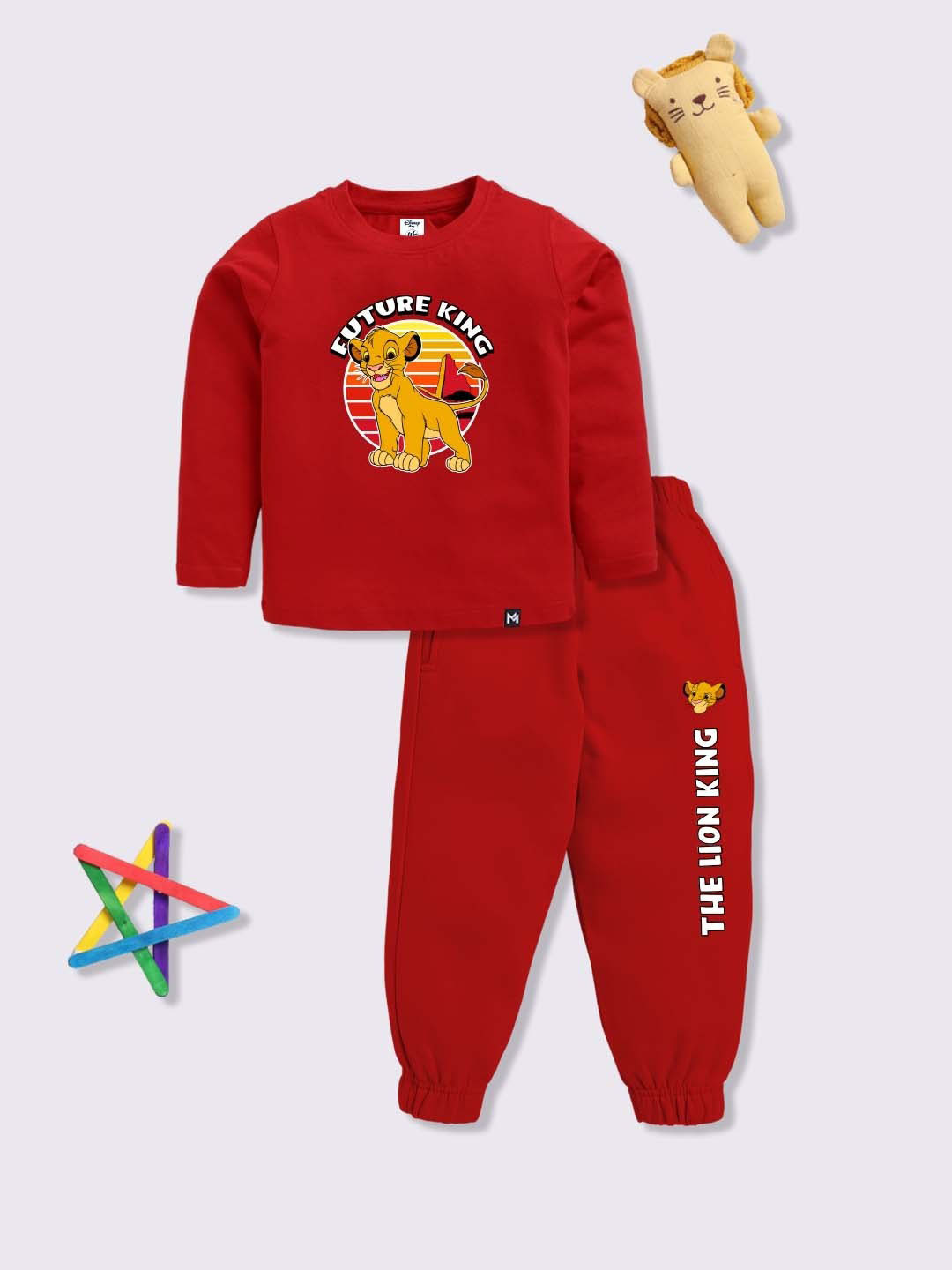 YK Disney Boys Simba Printed Pure Cotton Clothing Set
