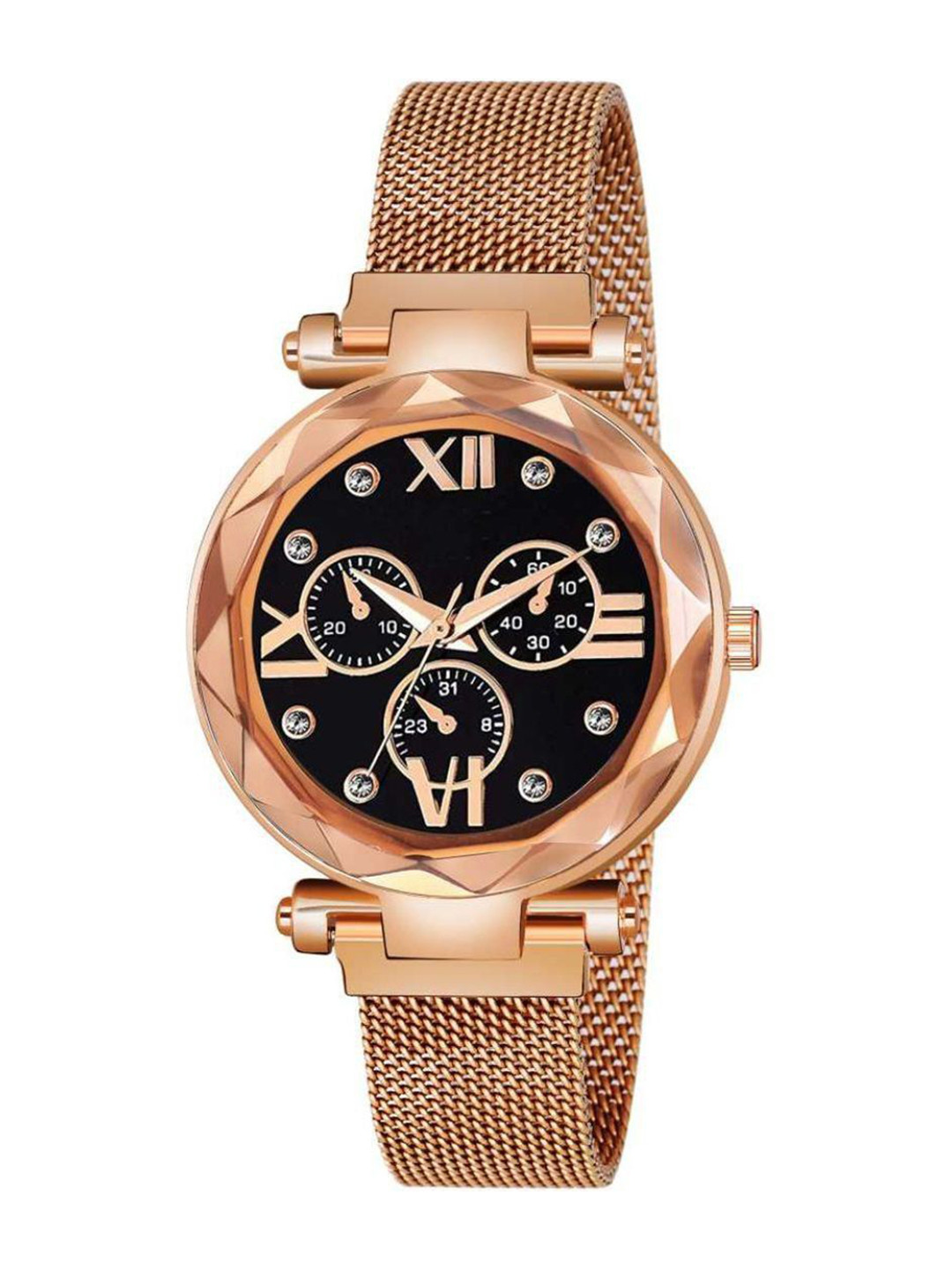 Miss Perfect Unisex Embellished Dial & Bracelet Style Straps Analogue Watch TrM62