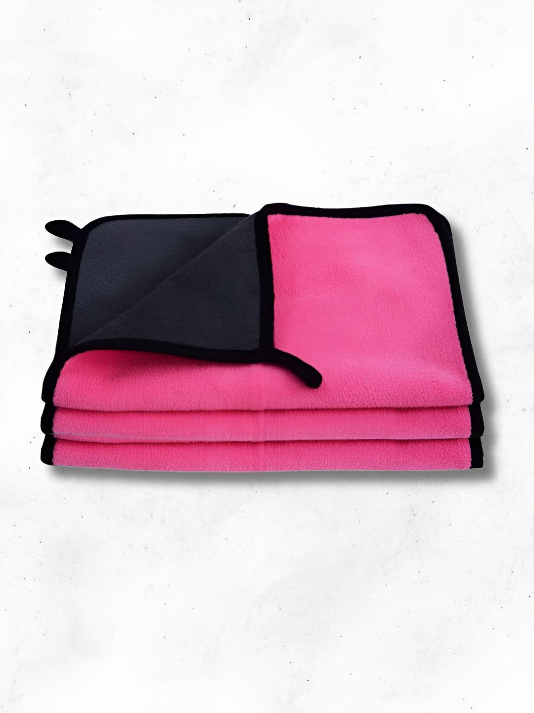 Fezora Pink & Black 3 Pieces Microfiber Cleaning Clothes