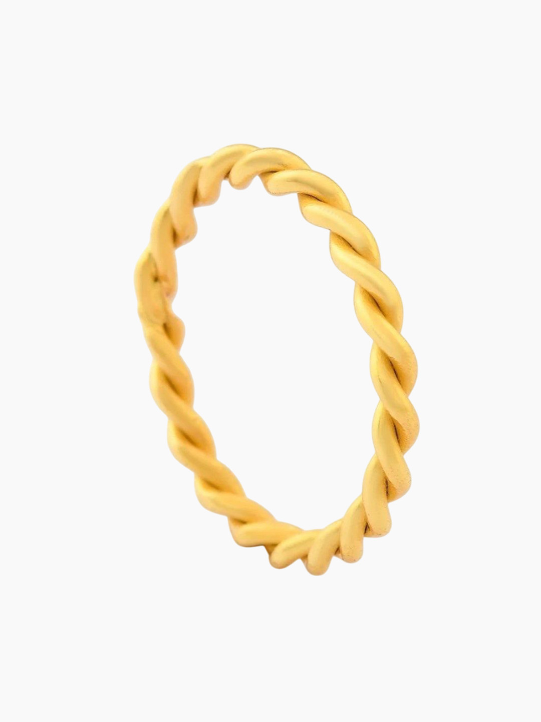 WOOYOU Women Gold-Plated Twist Band Sterling Silver Finger Ring