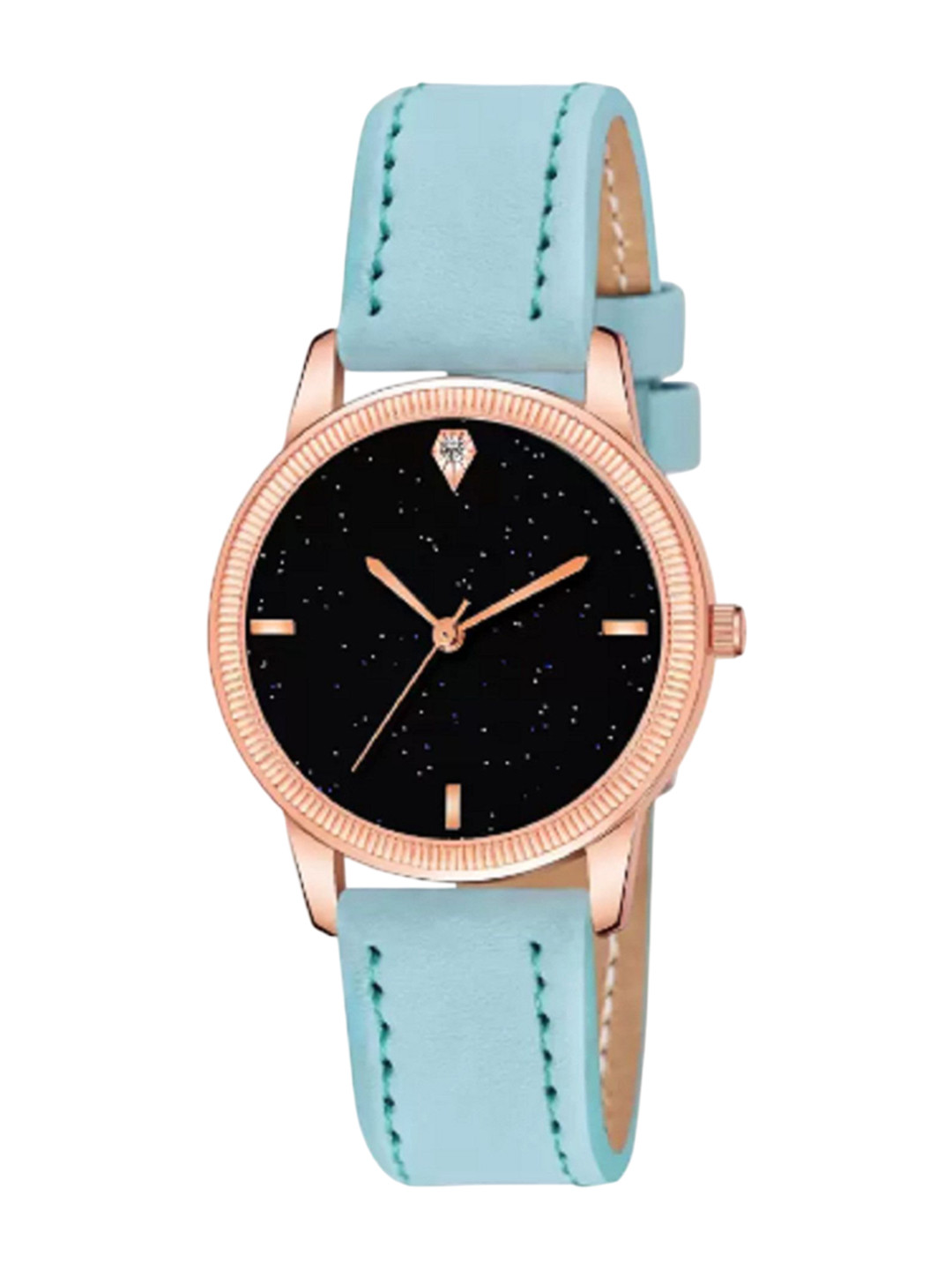 Miss Perfect Unisex Embellished Dial & Leather Straps Analogue Watch DF247