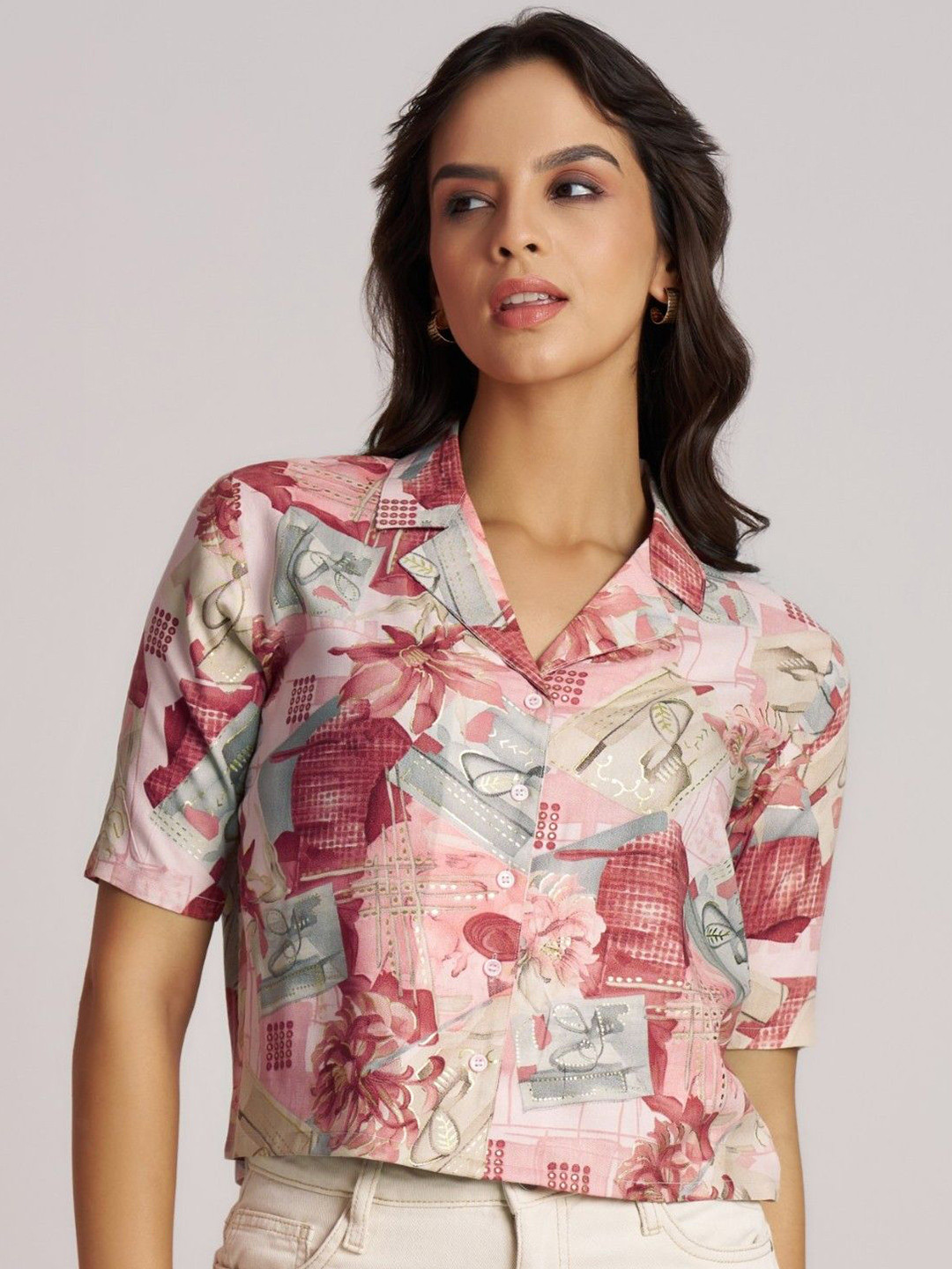 The Cloth Crow Women Ethnic Motif Printed Cotton Shirt Top