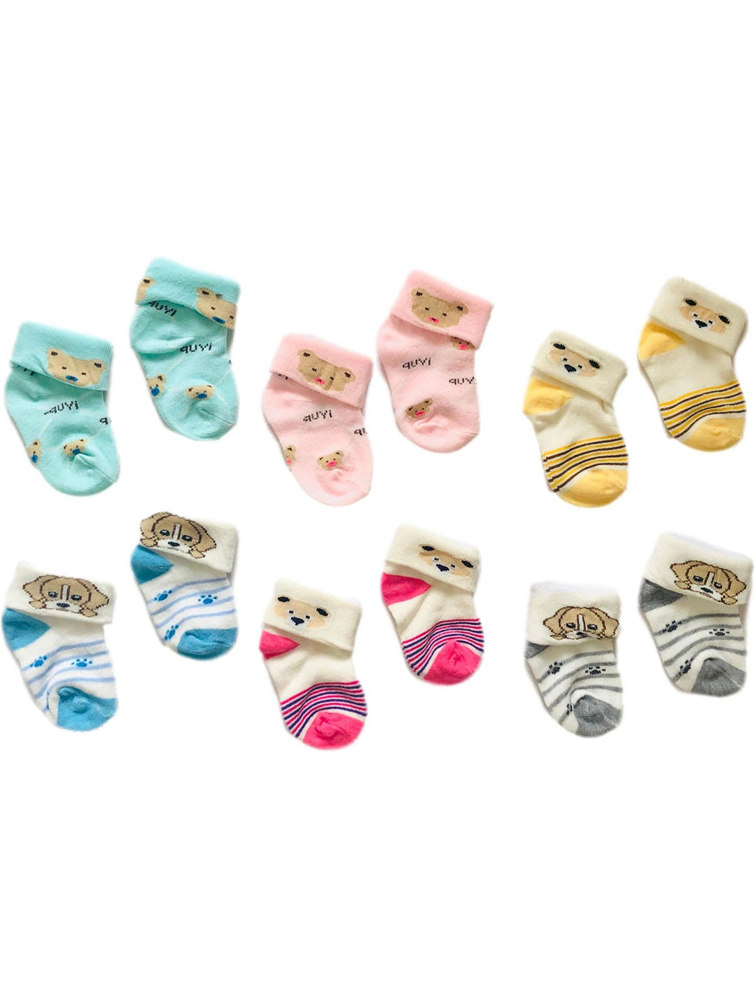 Freshfoot Infants Pack Of 6 Printed Ankle-Length Socks