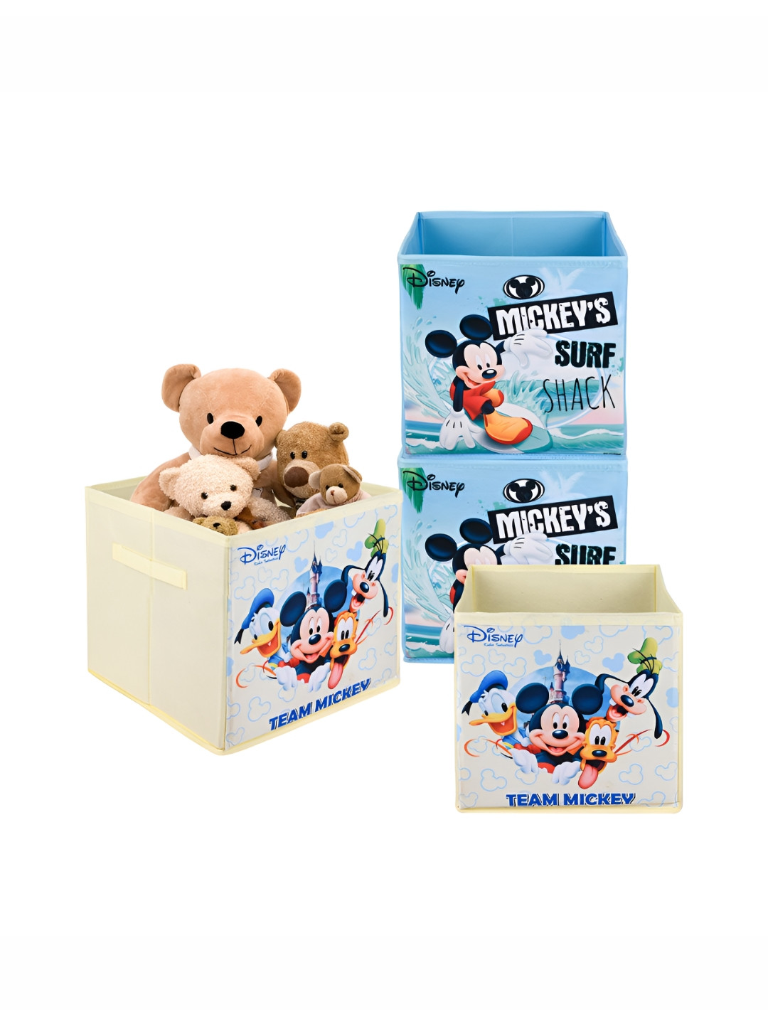 Aura Cream-Coloured & Sky Blue 4 Pieces Drawer Organisers