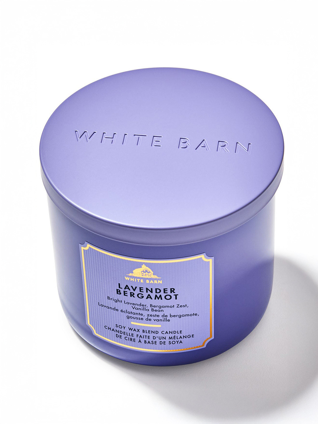 Bath & Body Works White Barn Lavender Bergamot Soy Wax Blend 3-Wick Candle - 411 g