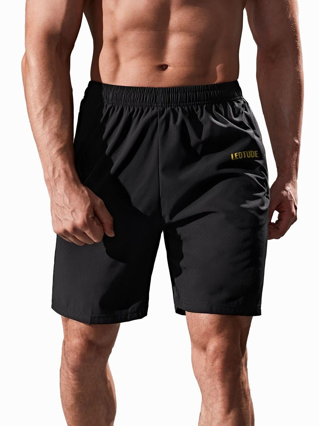 Leotude Men Mid-Rise Running Sports Shorts