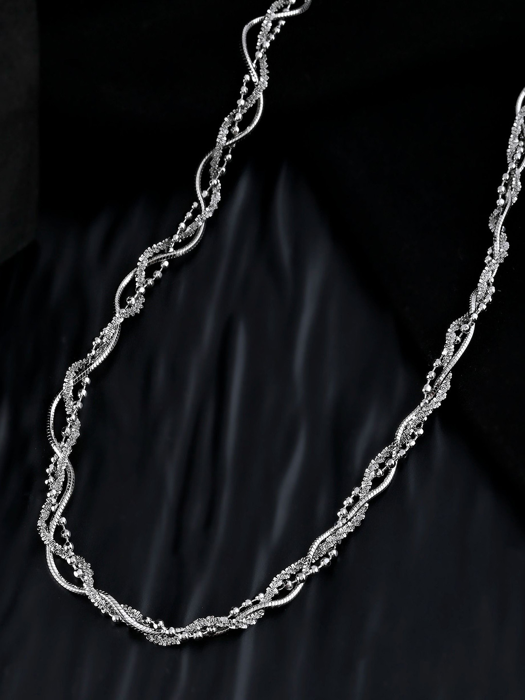 Richlook Silver Plated Twisted Minimal Necklace