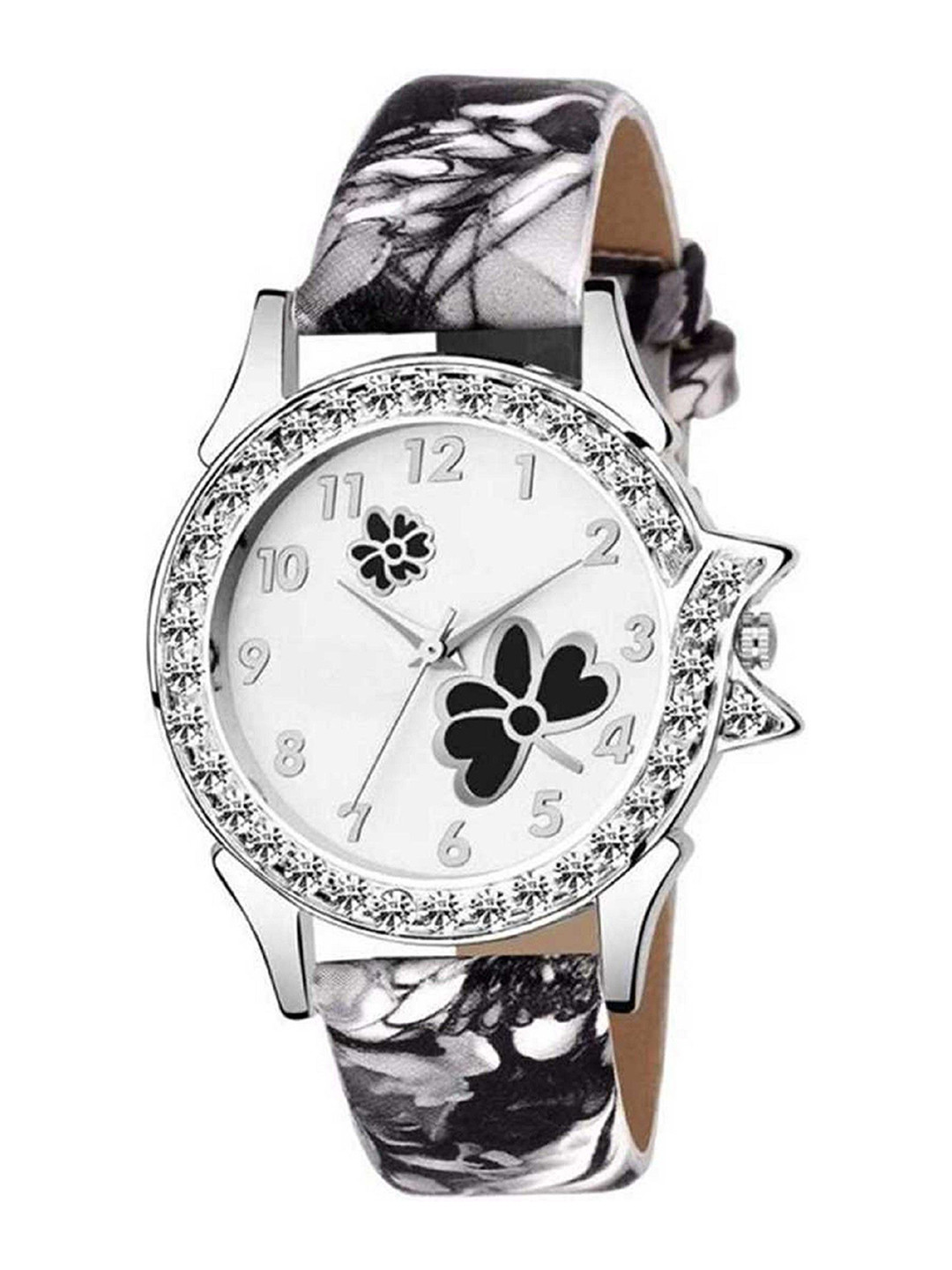 Miss Perfect Women Embellished Dial & Leather Straps Analogue Watch mm369