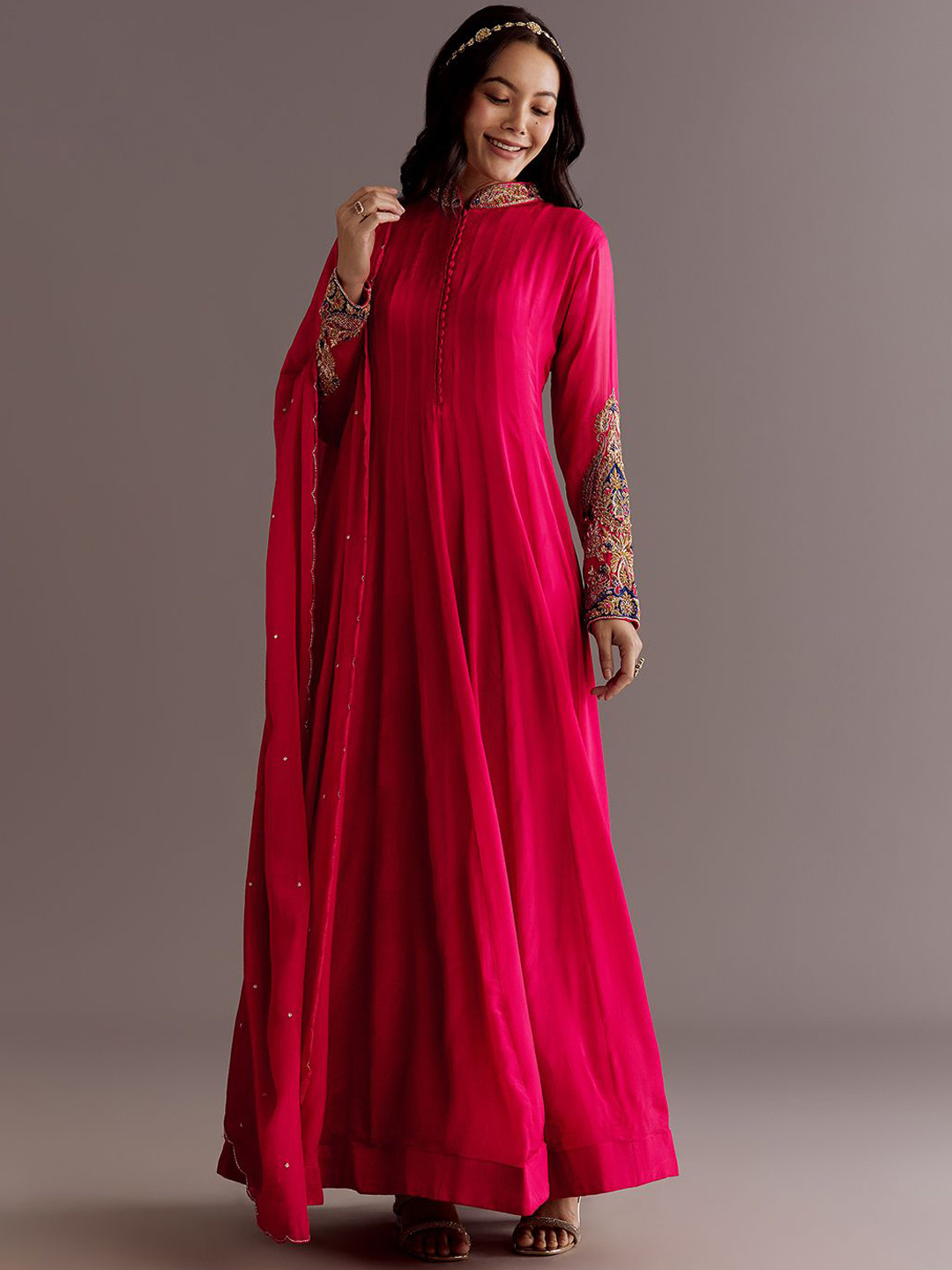 KALKI Fashion Embroidered Anarkali Maxi Ethnic Dresses With Dupatta